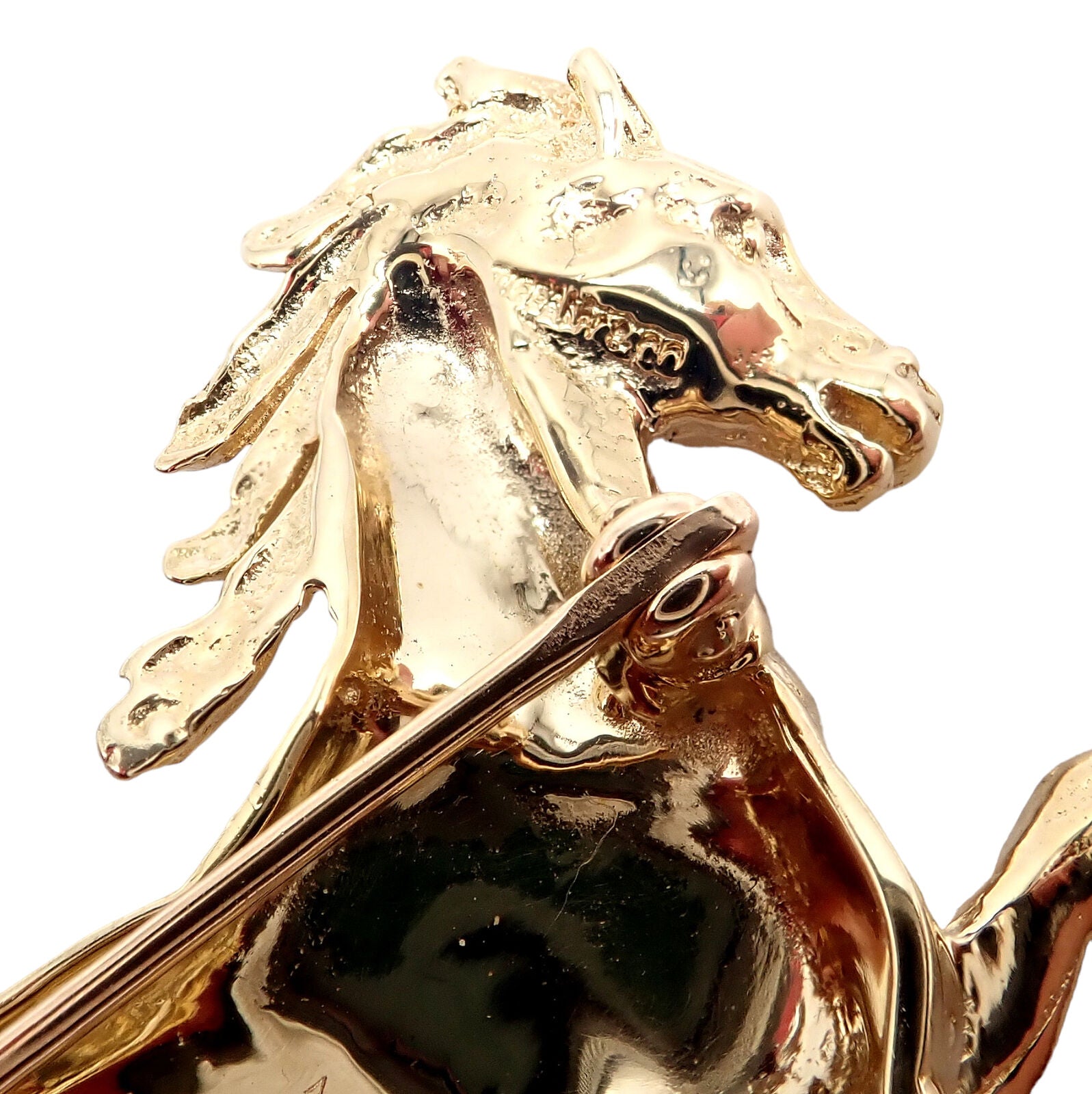 Tiffany & Co. Jewelry & Watches:Fine Jewelry:Brooches & Pins Rare! Tiffany & Co 14k Yellow Gold Horse Running Stallion Ruby Numbered Brooch