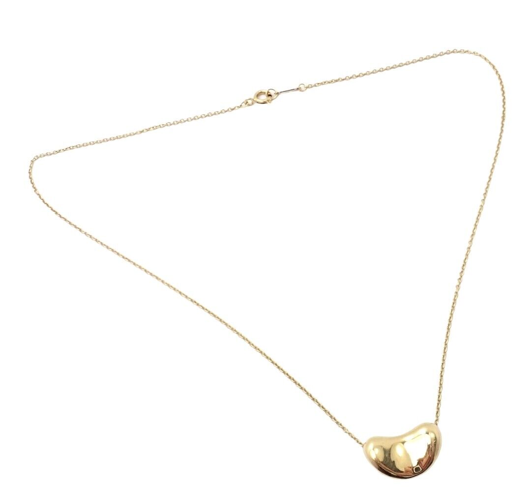 Tiffany & Co. Jewelry & Watches:Fine Jewelry:Necklaces & Pendants Authentic! Tiffany & Co Elsa Peretti 18k Yellow Gold Bean Necklace