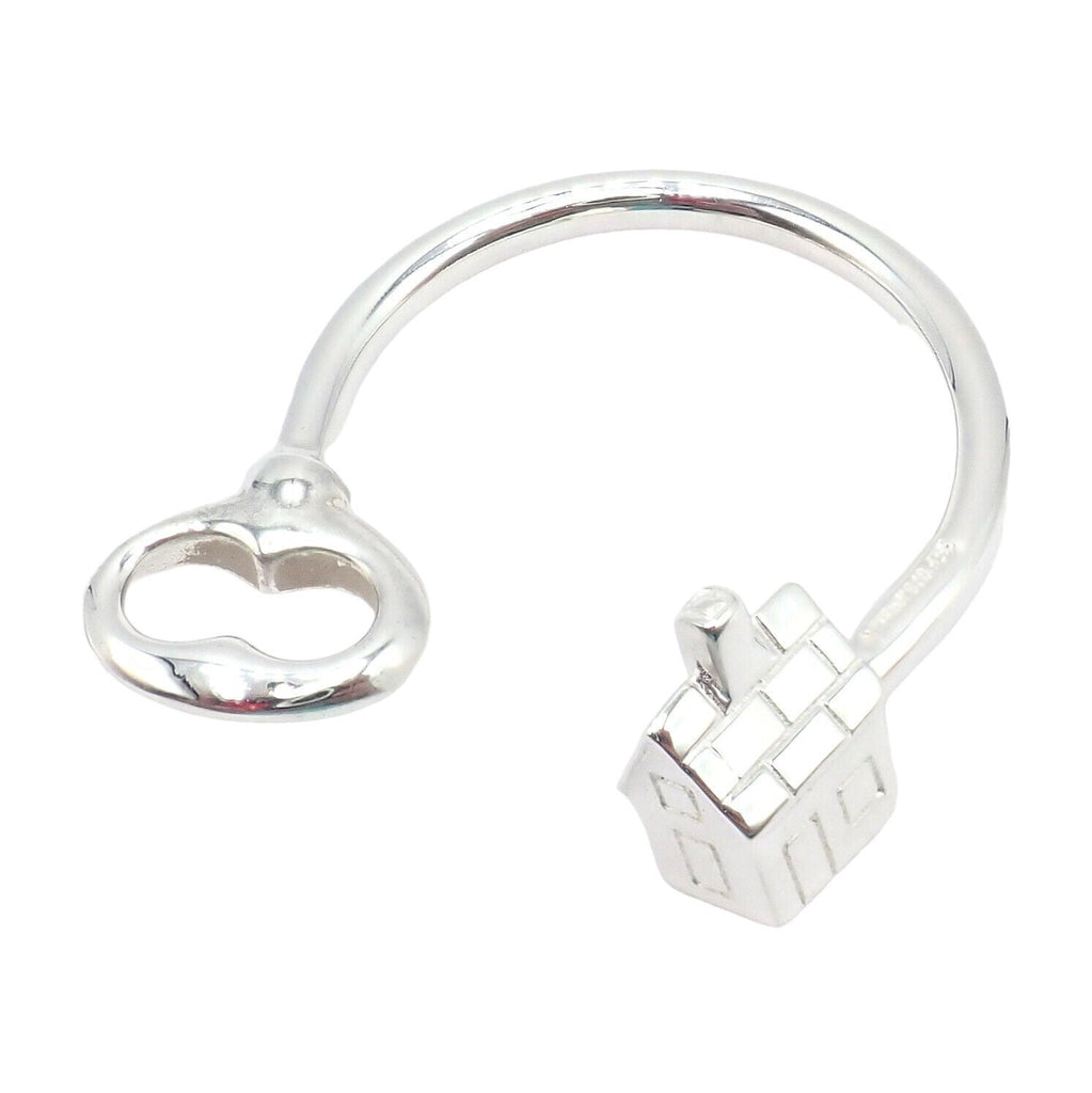 Tiffany & Co. Sterling Silver House Keychain Key Ring, Key Holder