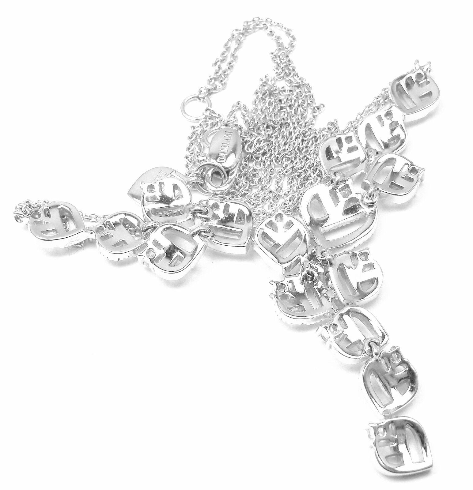 Damiani Jewelry & Watches:Fine Jewelry:Necklaces & Pendants Authentic Damiani 18k White Gold Diamond Drop Necklace