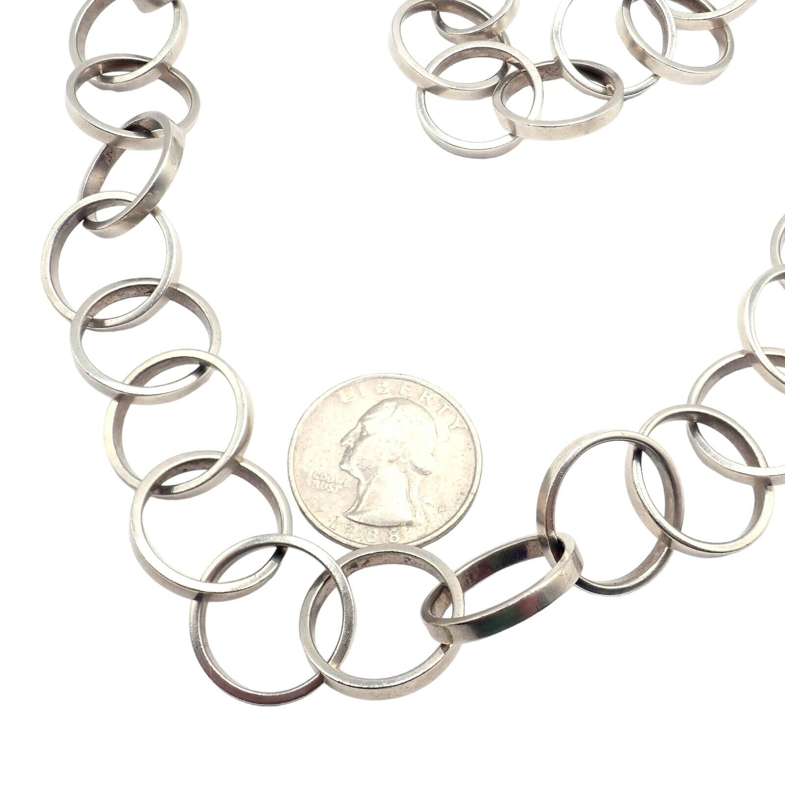 Tiffany & Co. Jewelry & Watches:Fine Jewelry:Necklaces & Pendants Rare! Tiffany & Co Picasso Sterling Silver Circle Link Long 34" Circle Necklace