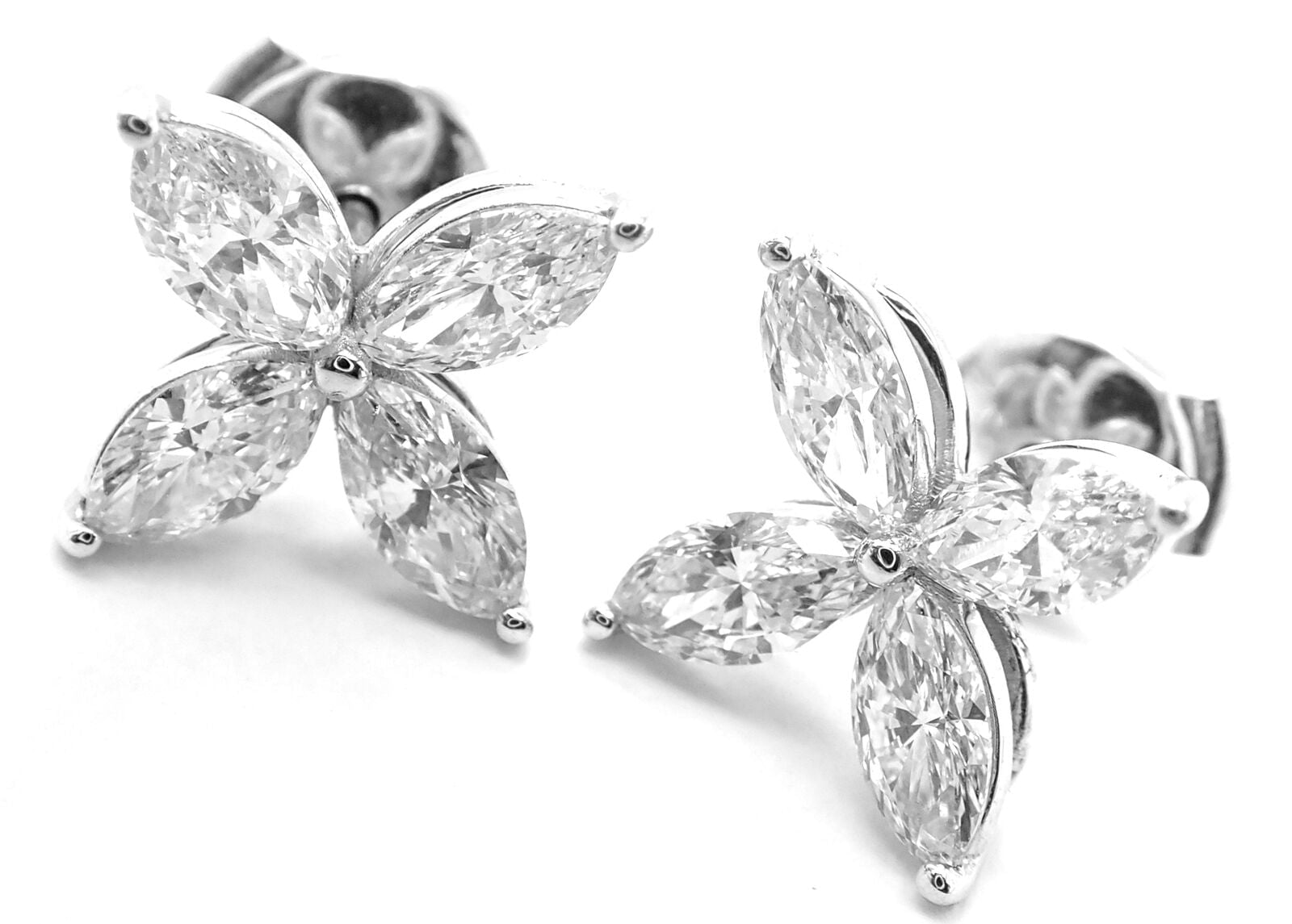 Tiffany & Co. Jewelry & Watches:Fine Jewelry:Earrings Authentic! Tiffany & Co Platinum Victoria Diamond Large Stud Earrings Ret $24000