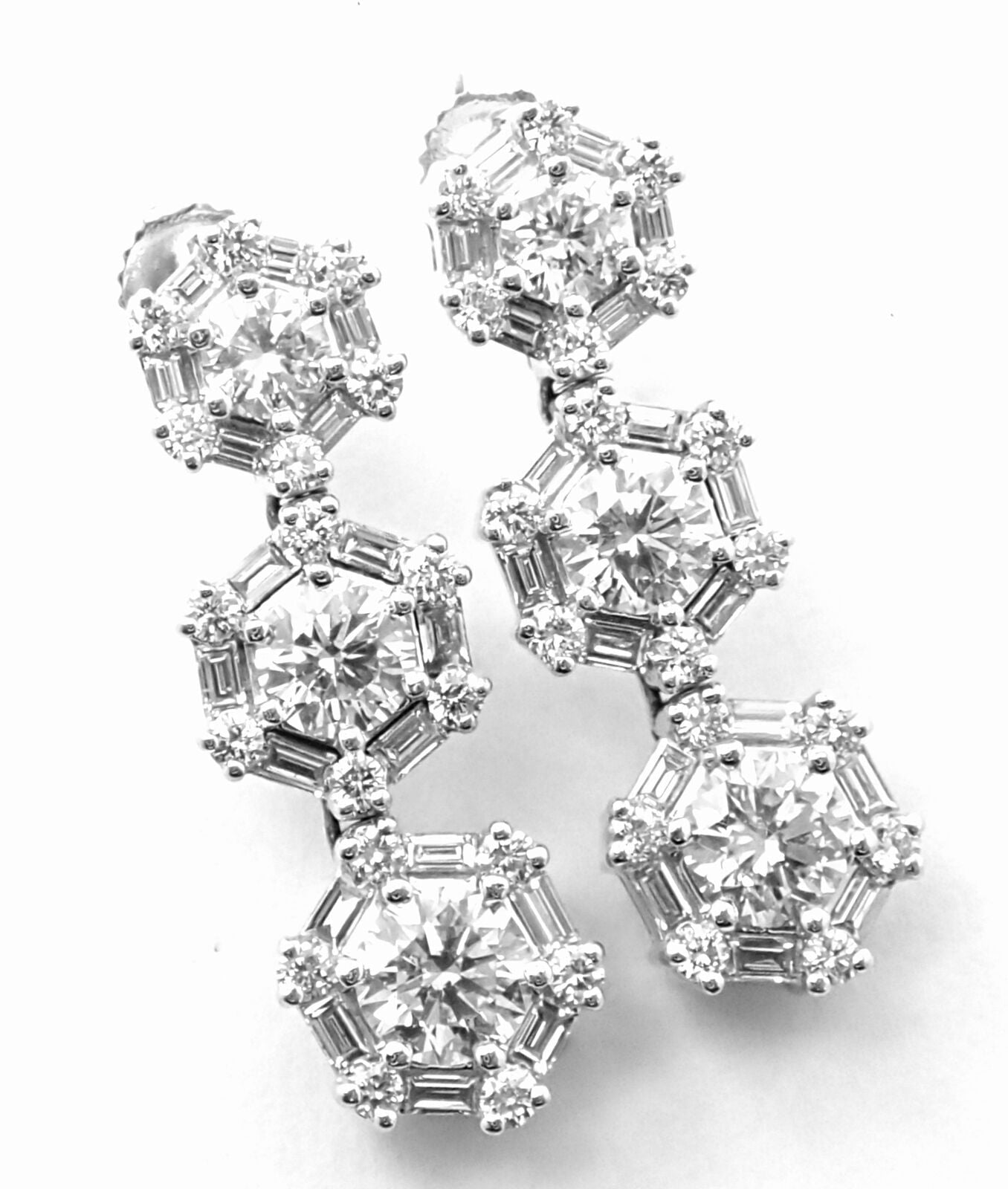 Roberto Coin Jewelry & Watches:Fine Jewelry:Earrings Authentic! Roberto Coin 18k White Gold 3ct Diamond Drop Earrings
