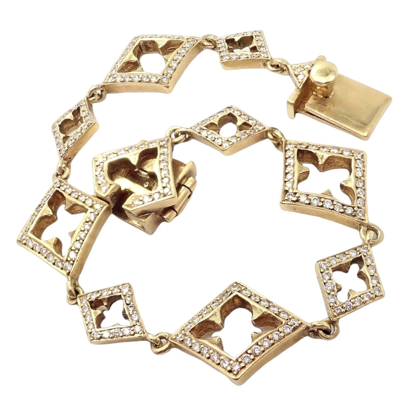 Loree Rodkin Jewelry & Watches:Vintage & Antique Jewelry:Bracelets & Charms Rare Loree Rodkin 18k Yellow Gold 3ctw Diamond Cross Bracelet