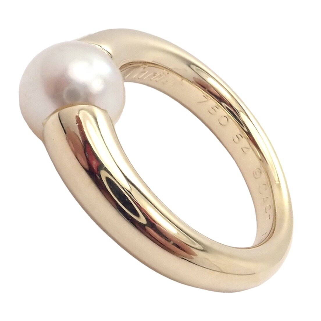 Cartier Jewelry & Watches:Fine Jewelry:Rings Authentic! Cartier 18k Yellow Gold Akoya Pearl Ring 1994 sz 6.75