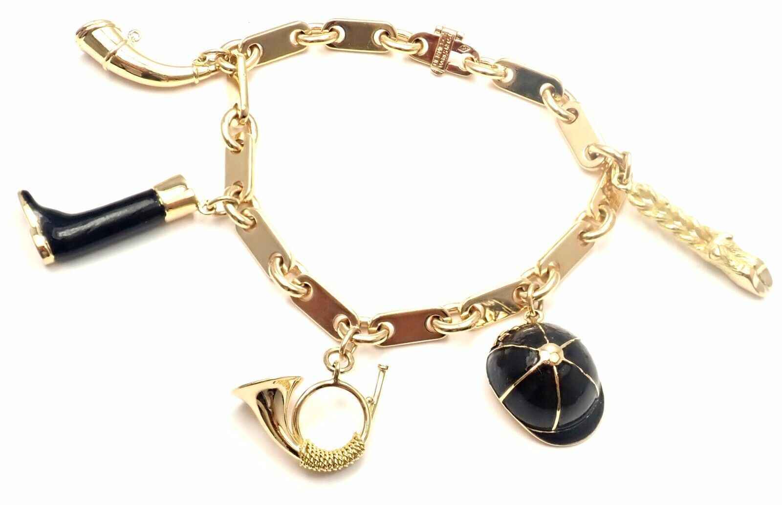 Louis Vuitton Yellow Gold Vintage Link Bracelet Charms