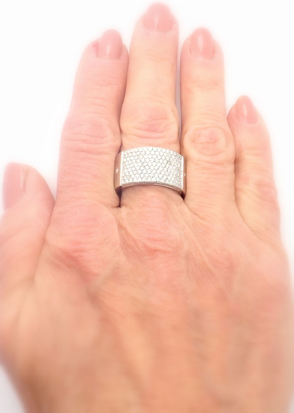 H. Stern Jewelry & Watches:Fine Jewelry:Rings Authentic! H. Stern 18k White Gold Diamond Wide Band Ring