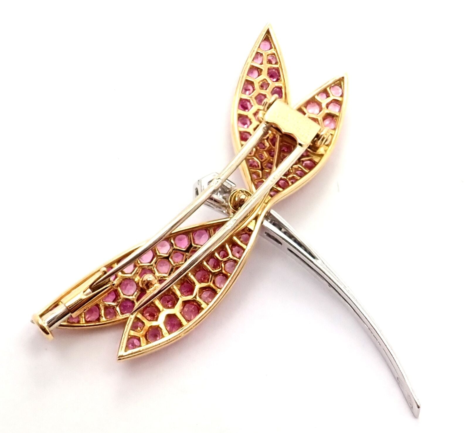 Van Cleef & Arpels Jewelry & Watches:Fine Jewelry:Brooches & Pins Authentic Van Cleef & Arpels Dragonfly 18k Gold Diamond Pink Sapphire Pin Brooch