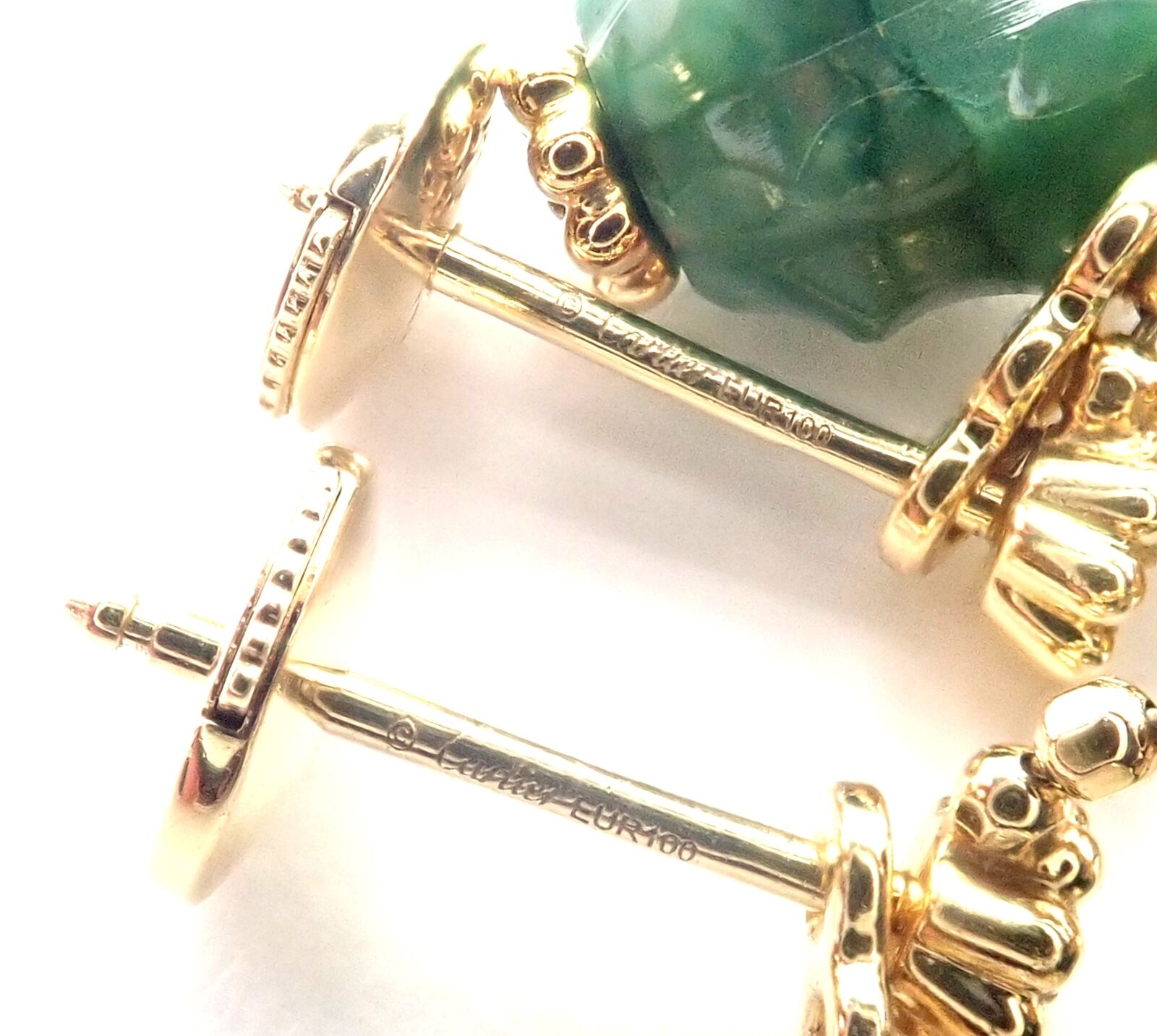 Cartier Jewelry & Watches:Fine Jewelry:Earrings Authentic! Cactus de Cartier 18k Yellow Gold Diamond Aventurine Earrings Cert.