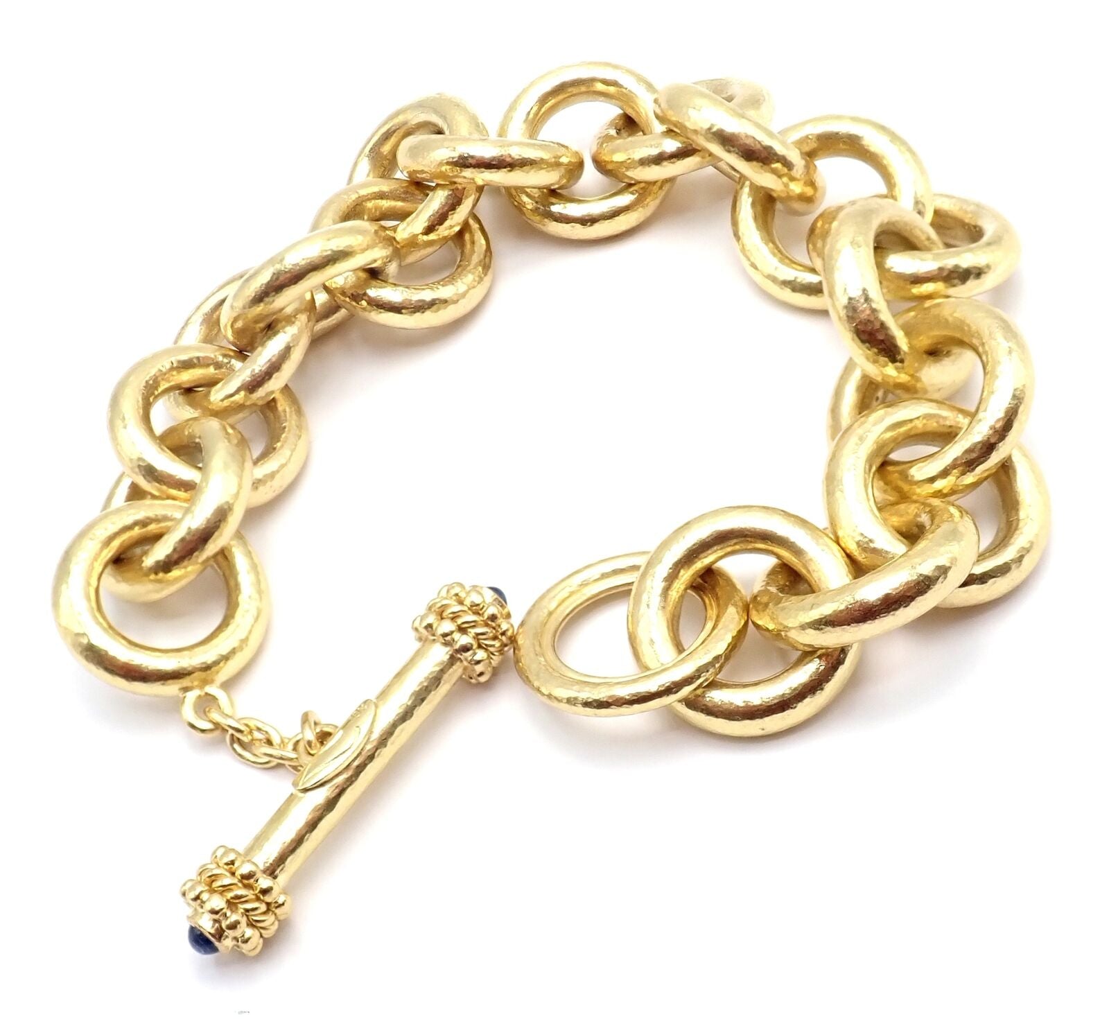 Elizabeth Locke Jewelry & Watches:Fine Jewelry:Bracelets & Charms Authentic! Elizabeth Locke 18k Yellow Gold Sapphire Toggle Link Bracelet