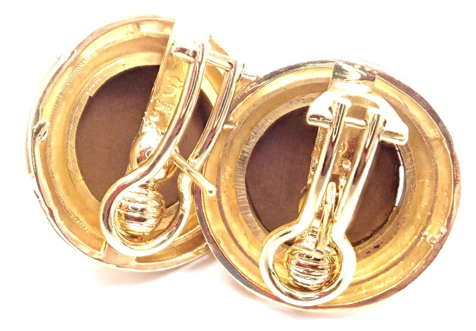 Elizabeth Locke Jewelry & Watches:Fine Jewelry:Earrings Authentic! Elizabeth Locke 18k Yellow Gold Lava Cameo Large Earrings