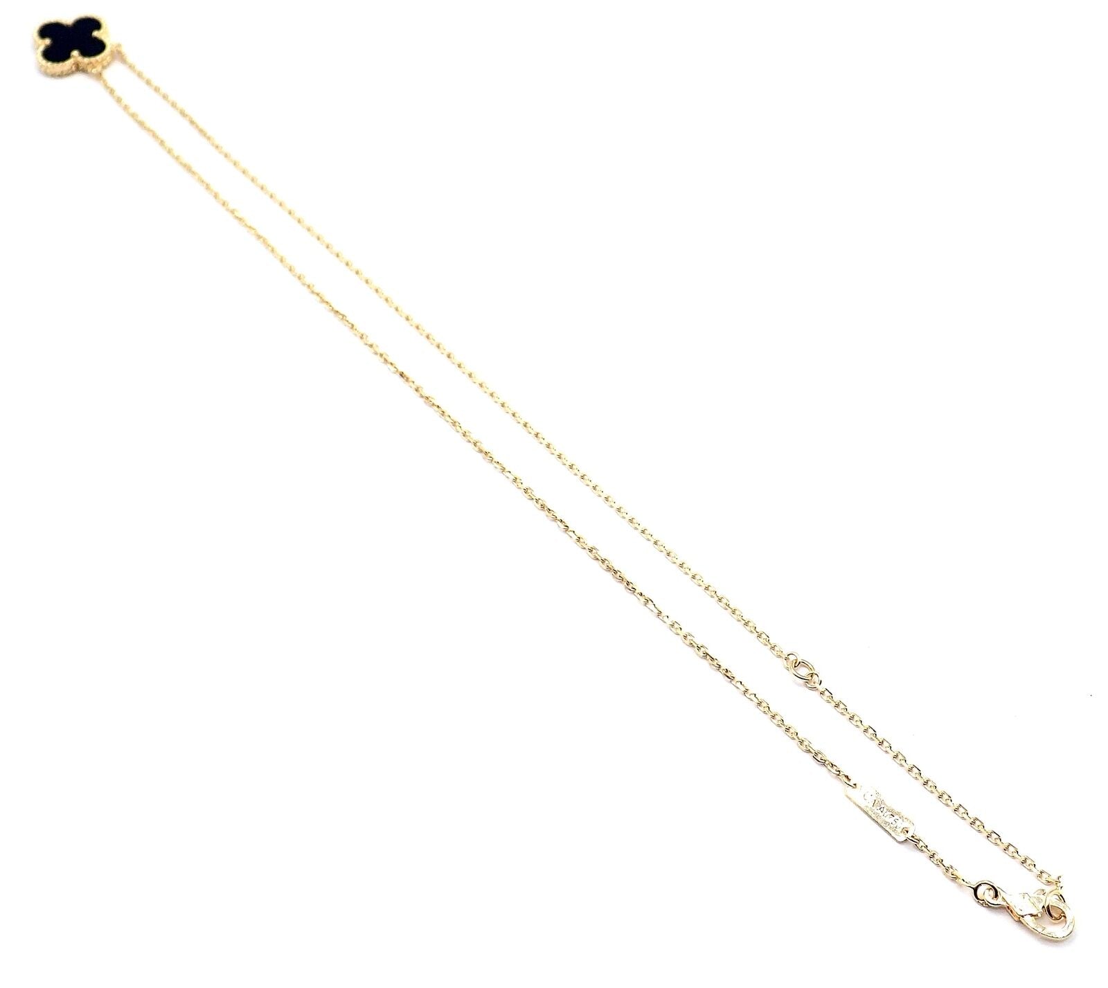 Van Cleef & Arpels Jewelry & Watches:Fine Jewelry:Necklaces & Pendants Authentic! Van Cleef & Arpels Alhambra 18k Yellow Gold Onyx Pendant Necklace