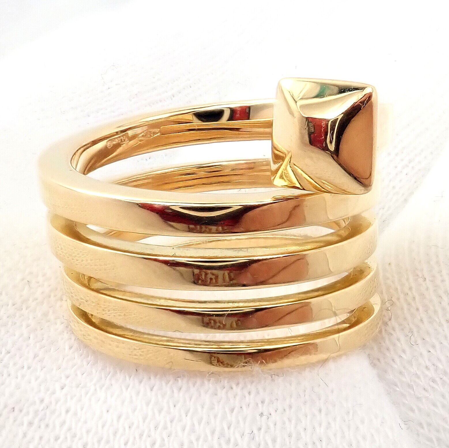Gucci Jewelry & Watches:Fine Jewelry:Rings Rare! Authentic Gucci Chiodo 18k Yellow Gold 5 Row Coil Band Ring sz 6