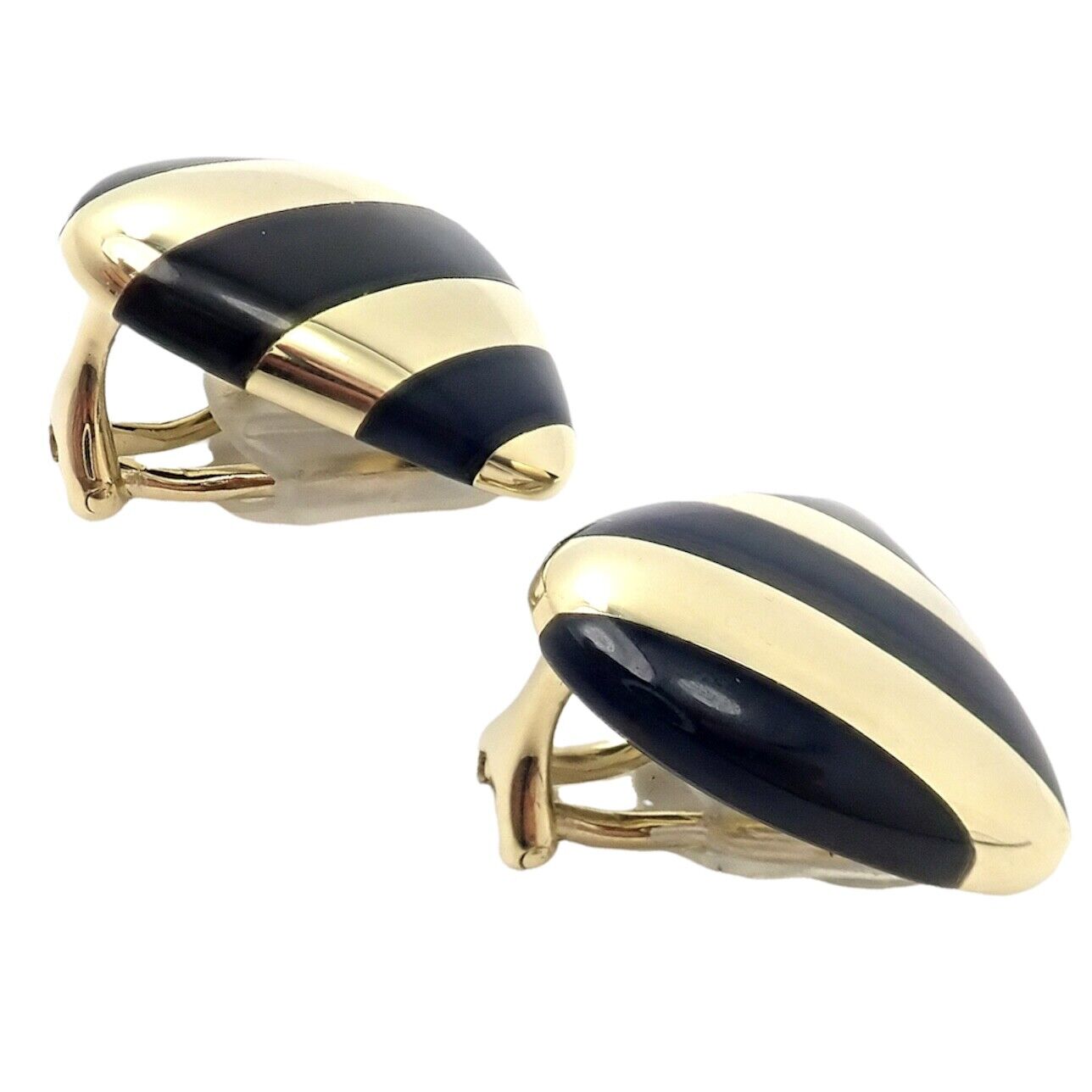 Tiffany & Co. Jewelry & Watches:Fine Jewelry:Earrings Tiffany & Co Angela Cummings 18k Yellow Gold Inlaid Black Jade Earrings