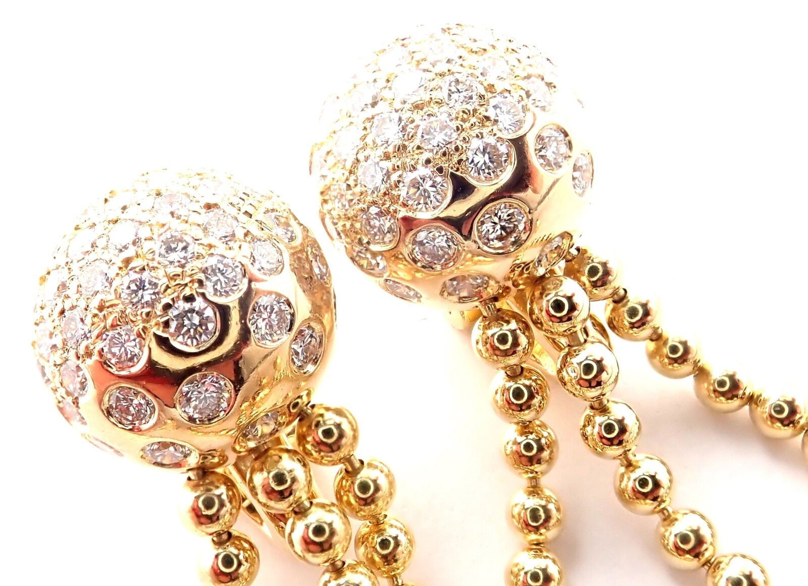 Cartier Jewelry & Watches:Fine Jewelry:Earrings Authentic! Cartier Draperie 18k Yellow Gold Diamond Drop Tassel Long Earrings