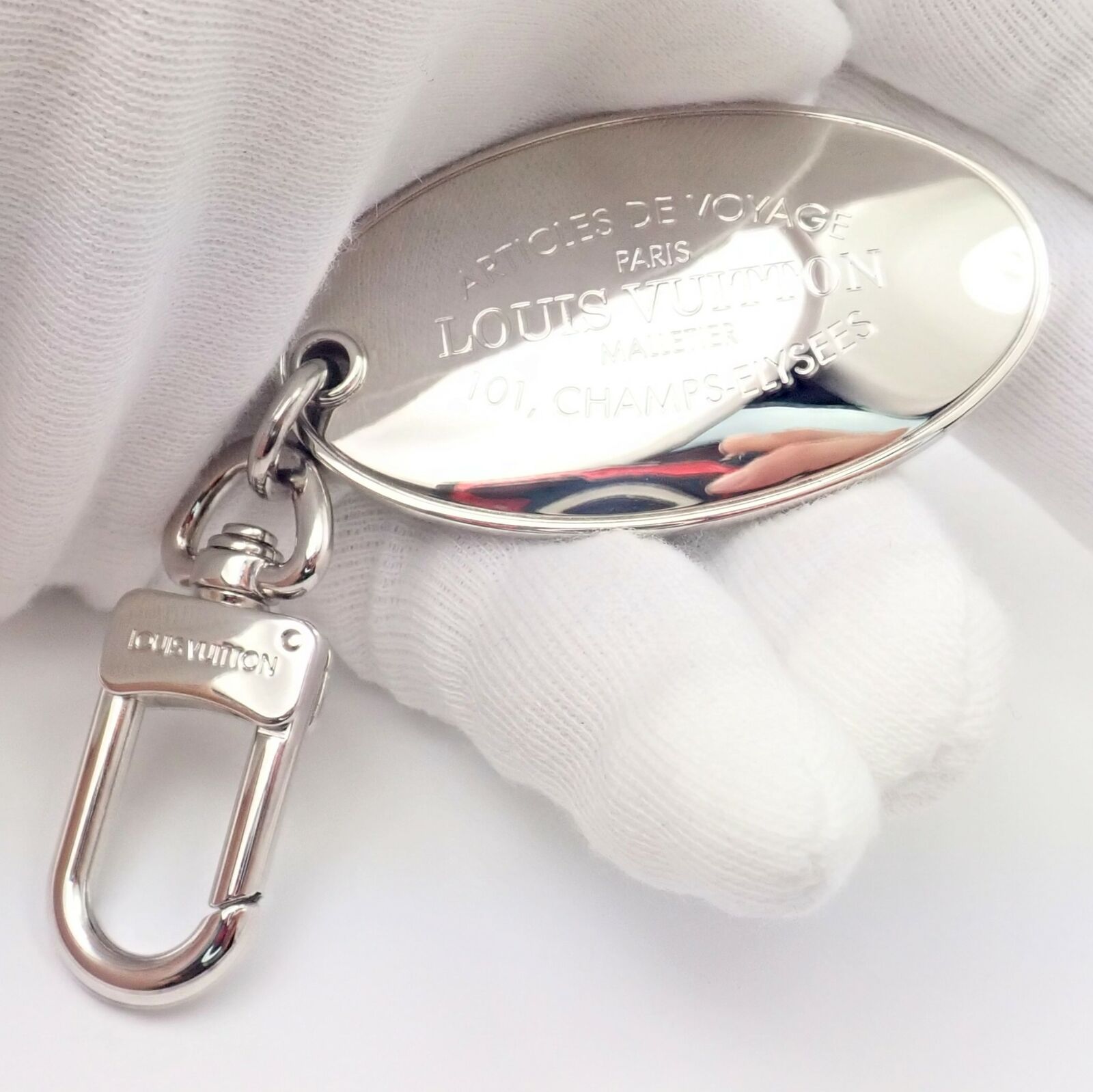 Louis Vuitton Clothing, Shoes & Accessories:Women:Women's Accessories:Key Chains, Rings & Finders Authentic Louis Vuitton LV Large Stainless Steel Luggage Tag Key Chain CK 1100