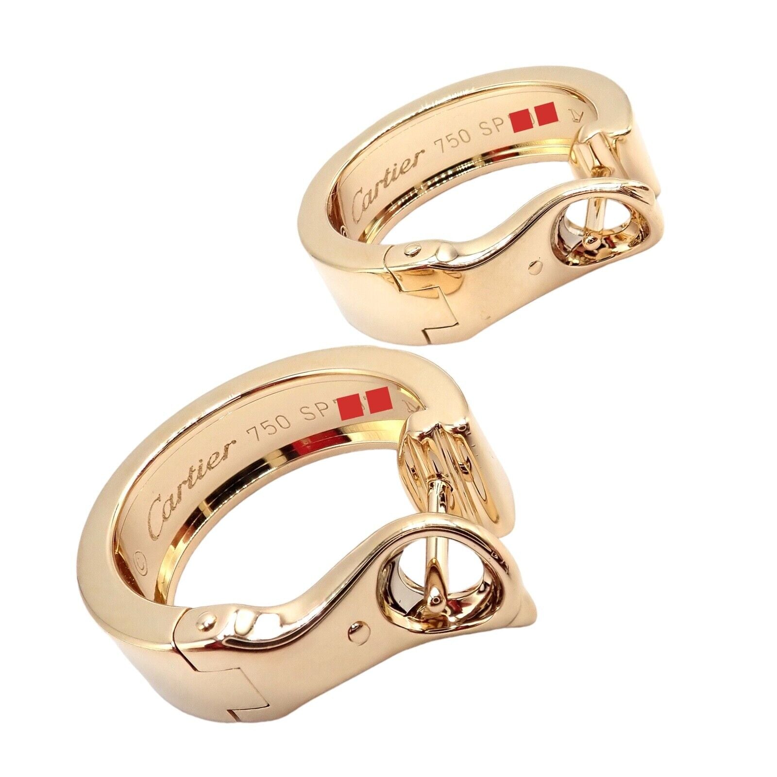 Authentic! Cartier Love 18k Yellow Gold Medium Size Earrings | Fortrove