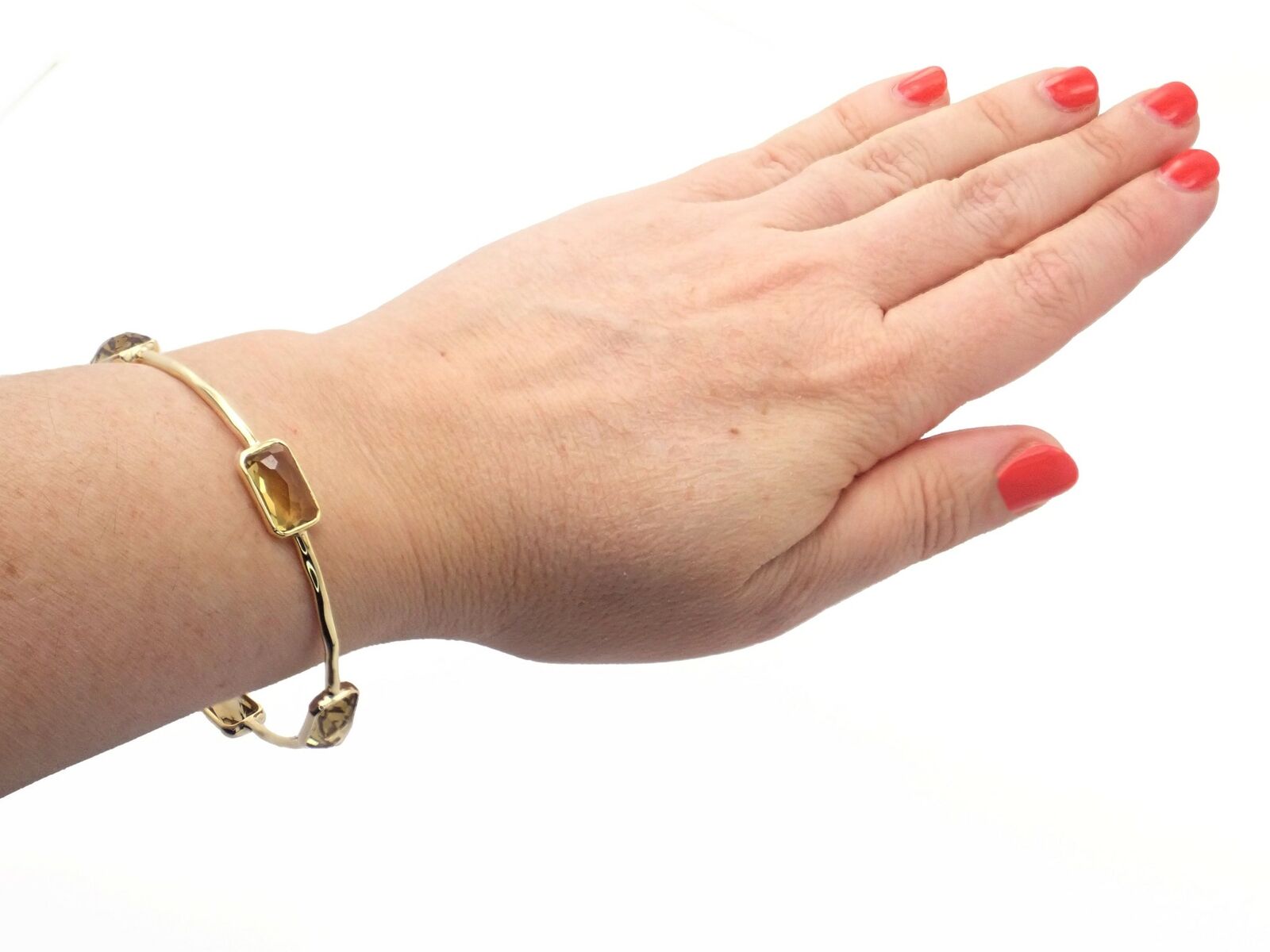 Ippolita Jewelry & Watches:Fine Jewelry:Bracelets & Charms Authentic! Ippolita 18k Yellow Gold Rock Candy 5 Smoky Topaz Bangle Bracelet