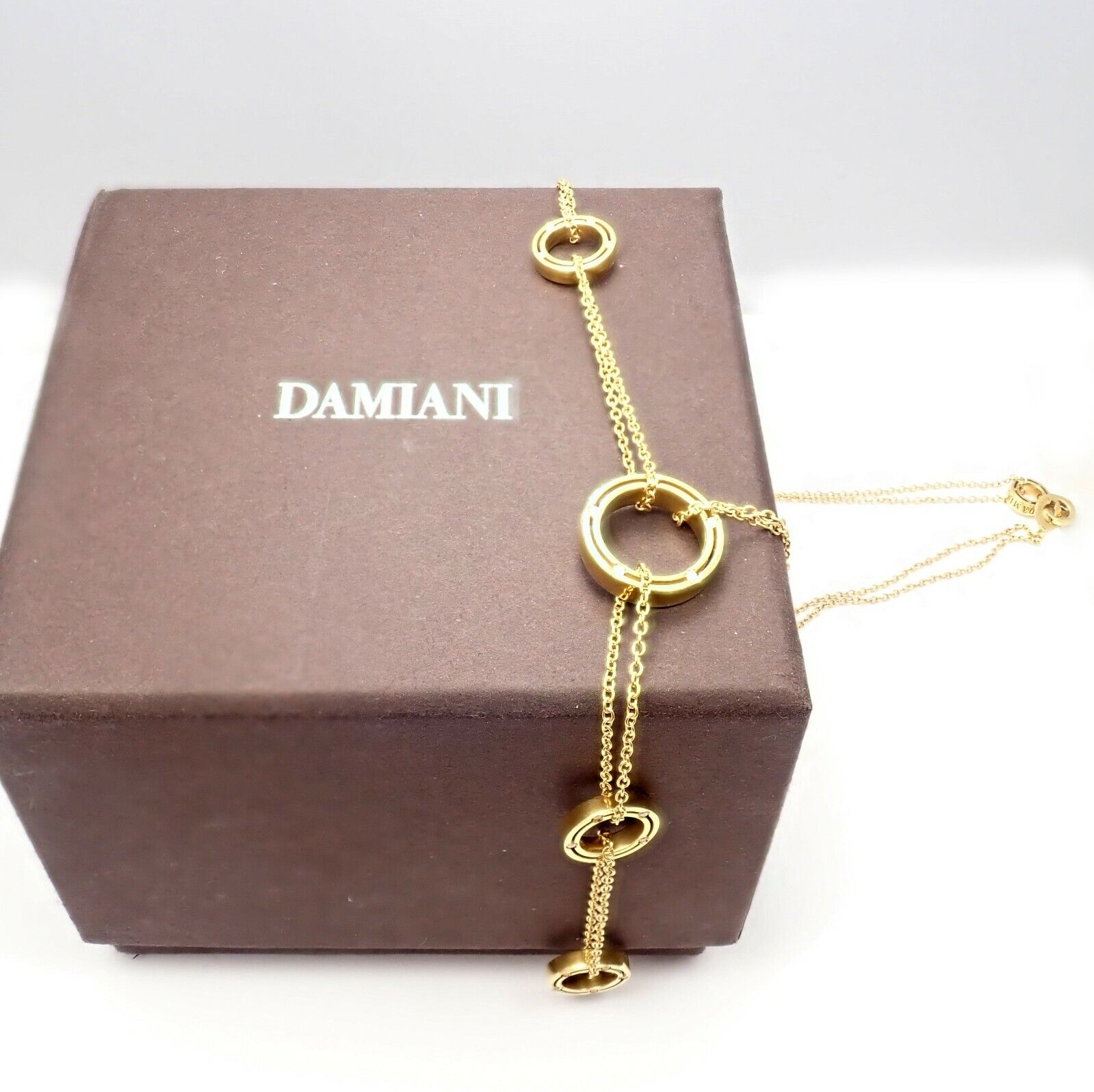 Damiani Jewelry & Watches:Fine Jewelry:Necklaces & Pendants Authentic Damiani 18k Yellow Diamond 7 Station Brad Pitt Drop Necklace
