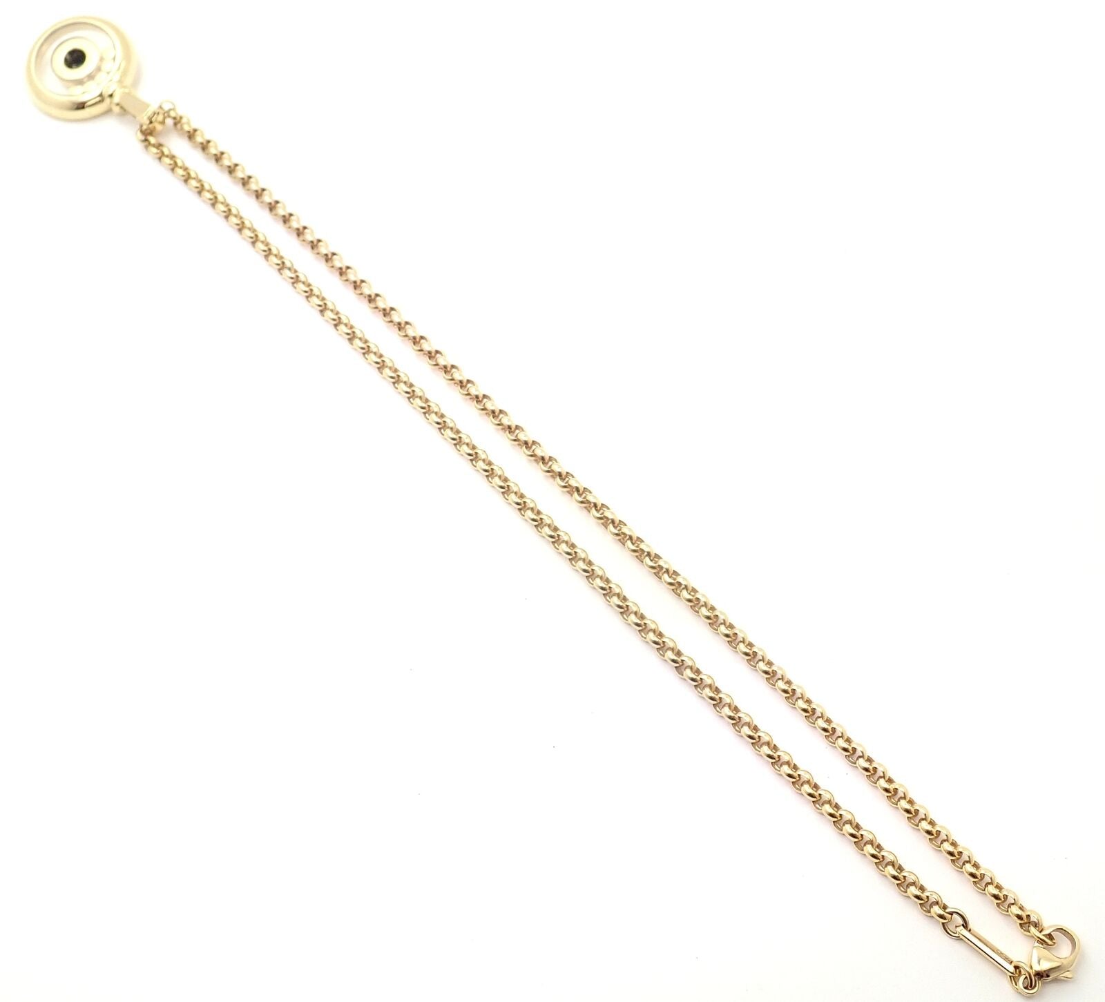 Chopard Jewelry & Watches:Fine Jewelry:Necklaces & Pendants Vintage! Chopard Happy Diamond Sapphire 18k Yellow Gold Pendant Link Necklace