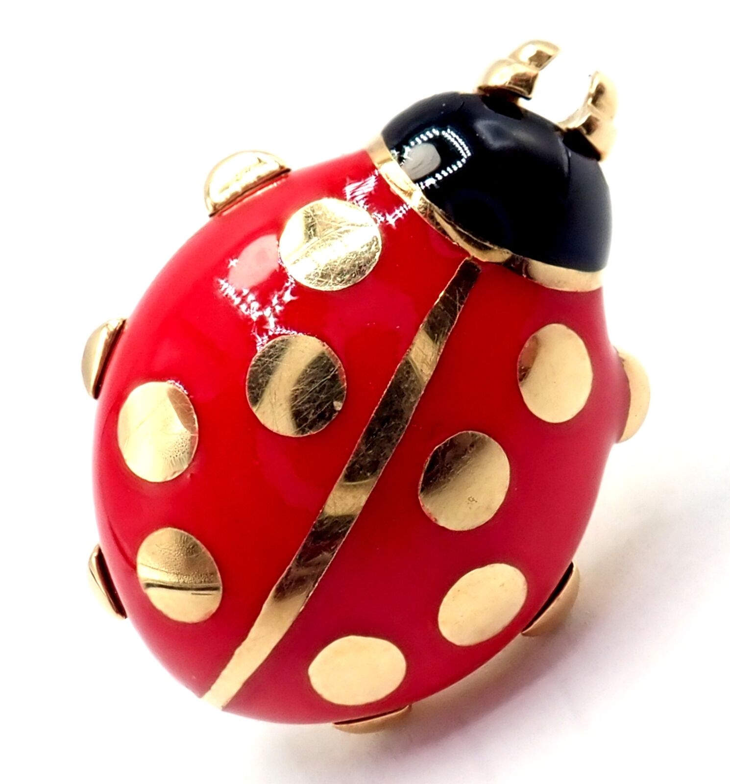 Cartier Jewelry & Watches:Fine Jewelry:Brooches & Pins Authentic! Vintage Cartier 18k Yellow Gold Red Enamel Ladybug Pin Clip