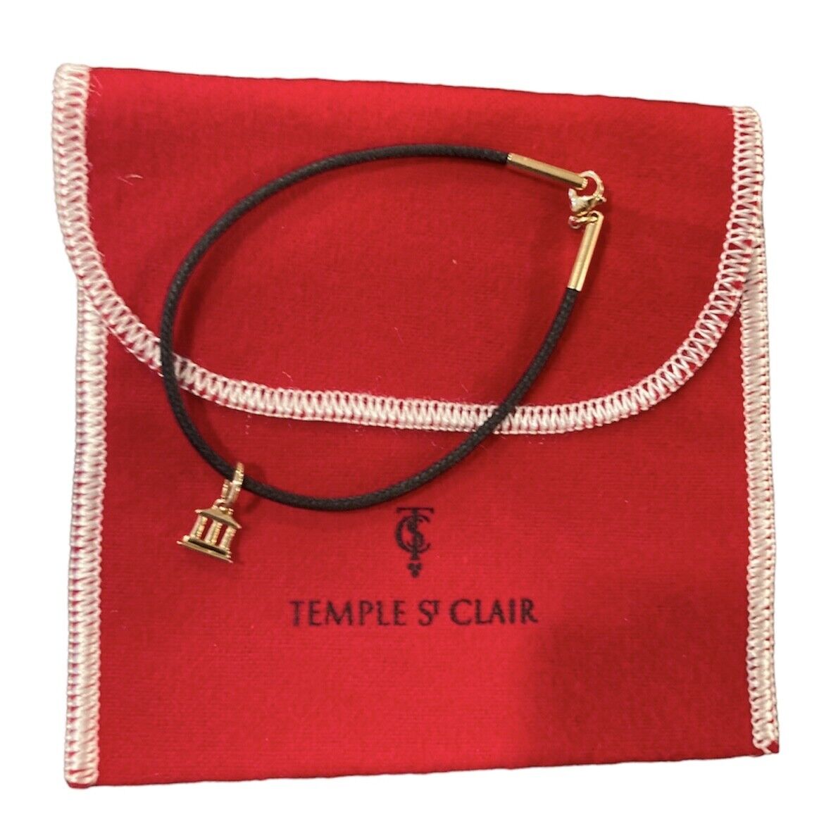 Temple St. Clair Jewelry & Watches:Fine Jewelry:Bracelets & Charms Temple St Clair 18k Gold Greek Temple Charm Cord Bracelet