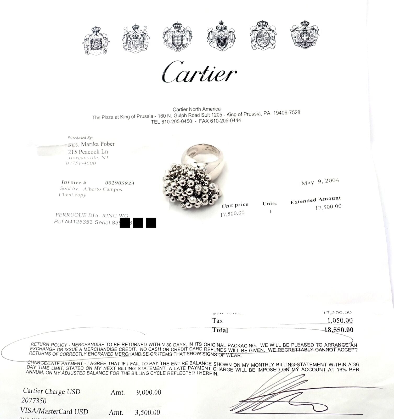 Cartier Jewelry & Watches:Fine Jewelry:Rings Authentic! Cartier Perruque Paris Nouvelle Vague 18k Gold Diamond Ring Paper