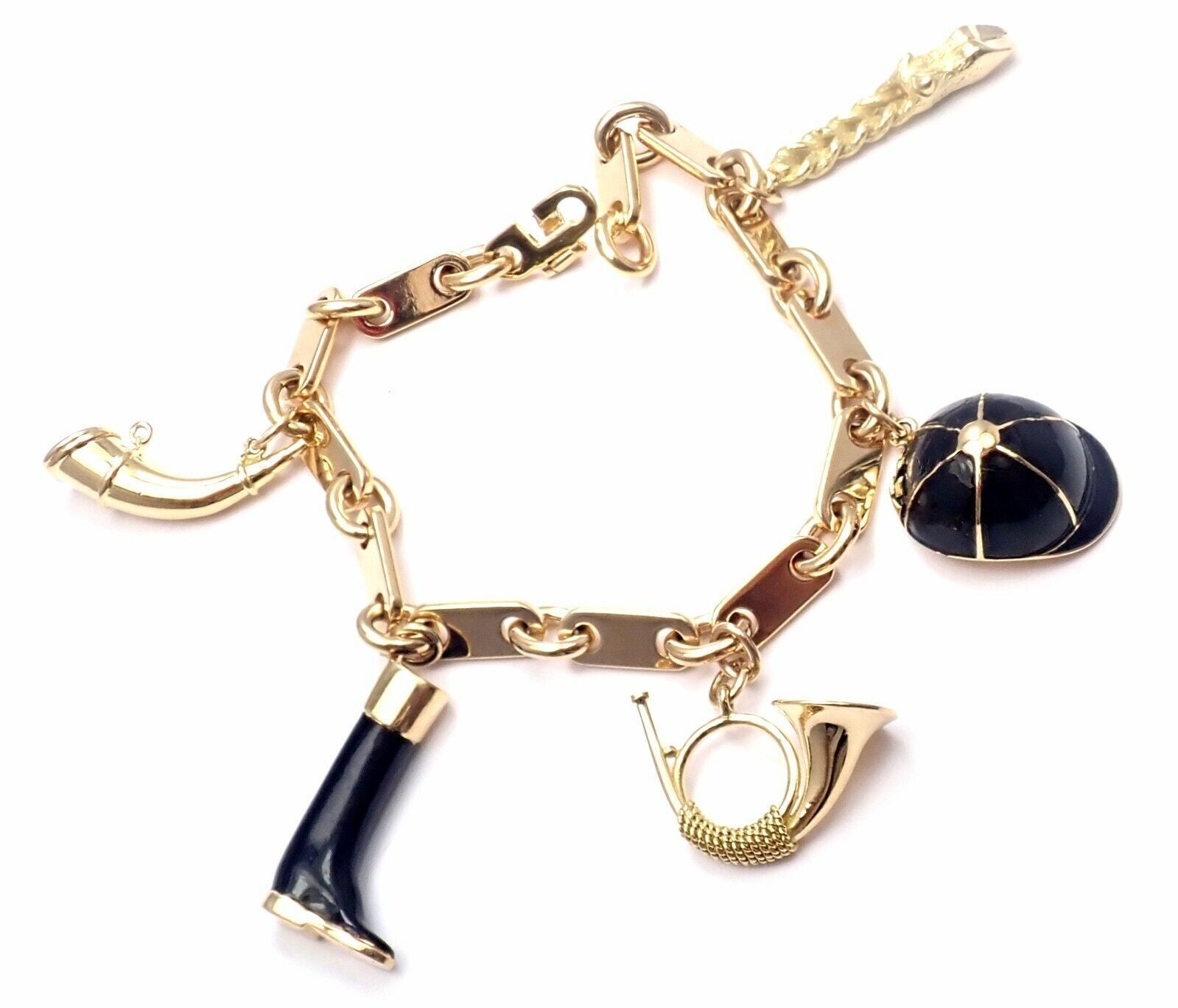 Louis Vuitton 18K Yellow Gold World Travel Charm Bracelet