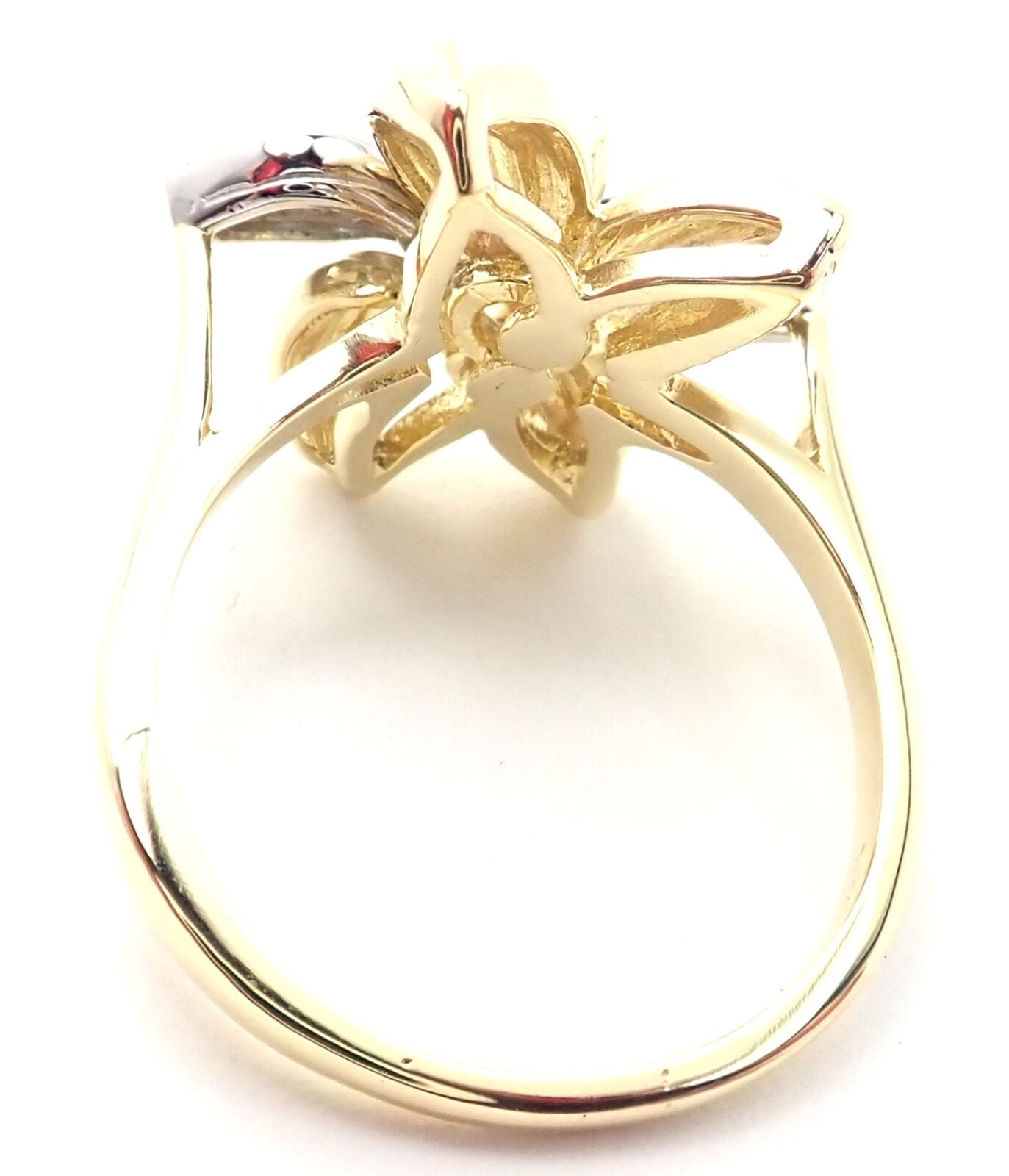 Tiffany & Co. Jewelry & Watches:Fine Jewelry:Rings Rare! Authentic Tiffany & Co 18K Yellow Gold Diamond Ruby Flower Ring