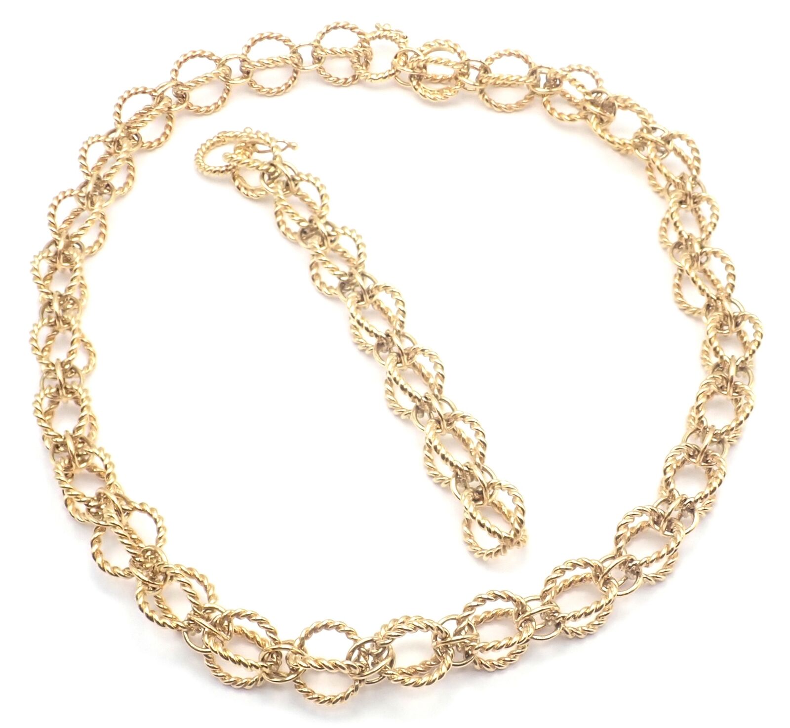 Jean Schlumberger for Tiffany & Co. Jewelry & Watches:Fine Jewelry:Necklaces & Pendants Tiffany & Co Schlumberger Circle Rope 18k Yellow Gold Long 23" Link Necklace