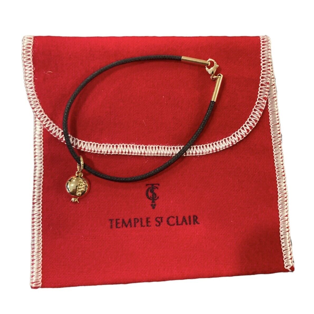 Temple St. Clair Jewelry & Watches:Fine Jewelry:Bracelets & Charms Temple St Clair 18k Gold Pomegranate Charm Cord Bracelet