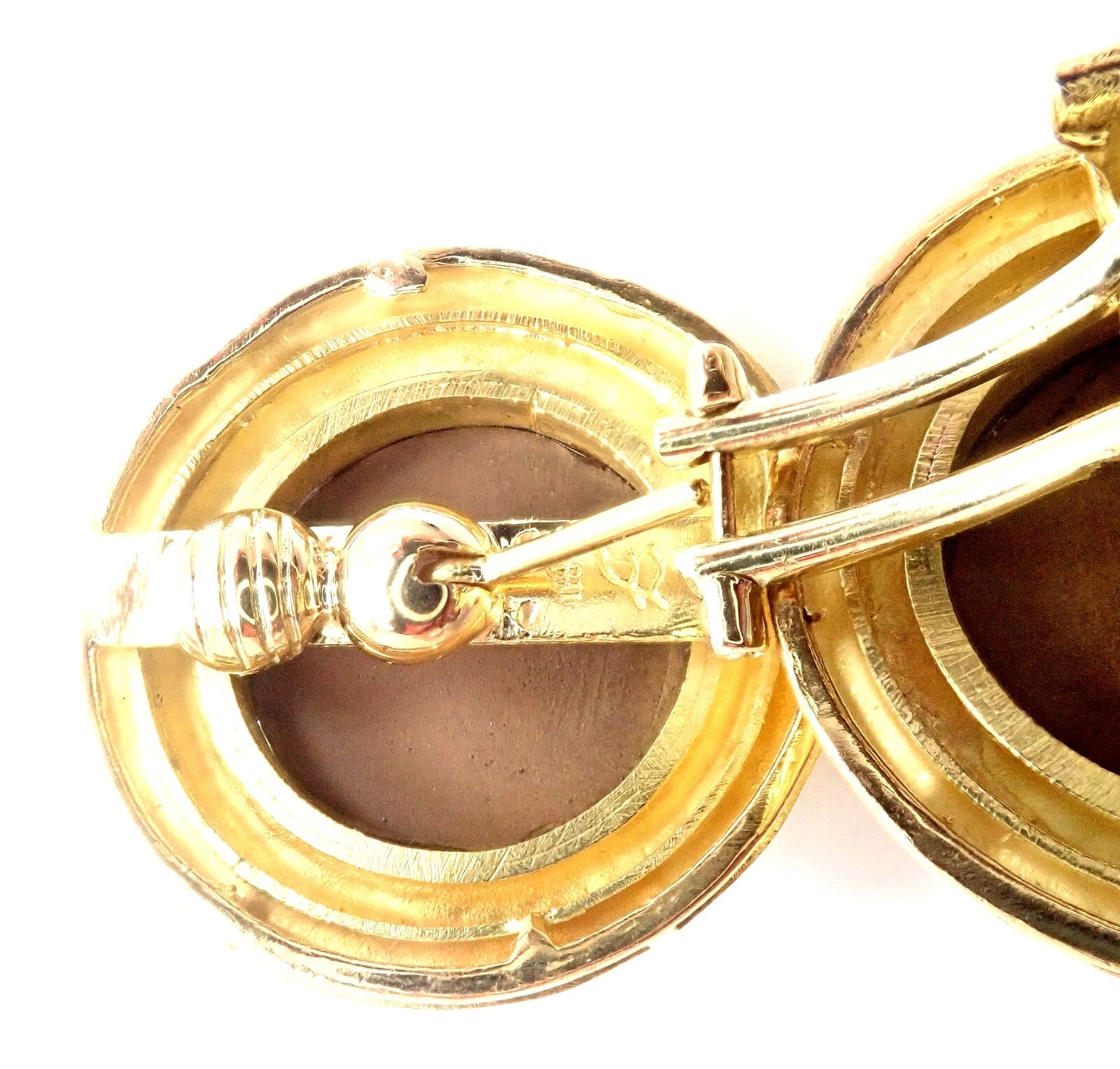 Elizabeth Locke Jewelry & Watches:Fine Jewelry:Earrings Authentic! Elizabeth Locke 18k Yellow Gold Lava Cameo Large Earrings