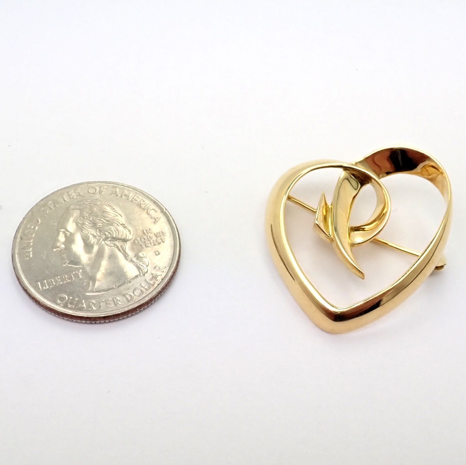 Tiffany & Co. Jewelry & Watches:Fine Jewelry:Brooches & Pins Rare! Vintage Tiffany & Co 18k Yellow Gold Picasso Heart Midsize Brooch Pin 1983
