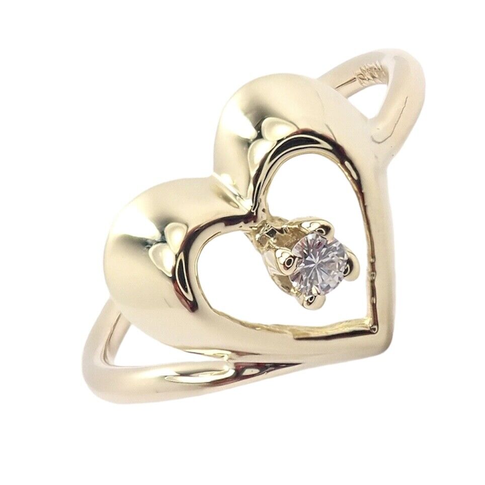 Tiffany & Co. Jewelry & Watches:Fine Jewelry:Rings Authentic! Vintage Tiffany & Co 18k Yellow Gold Diamond Heart Ring