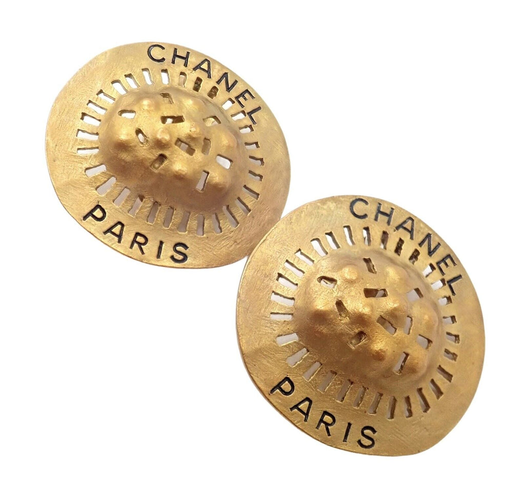 Rare! Vintage Chanel Paris France Medallion Earrings 1994 Fall Collect