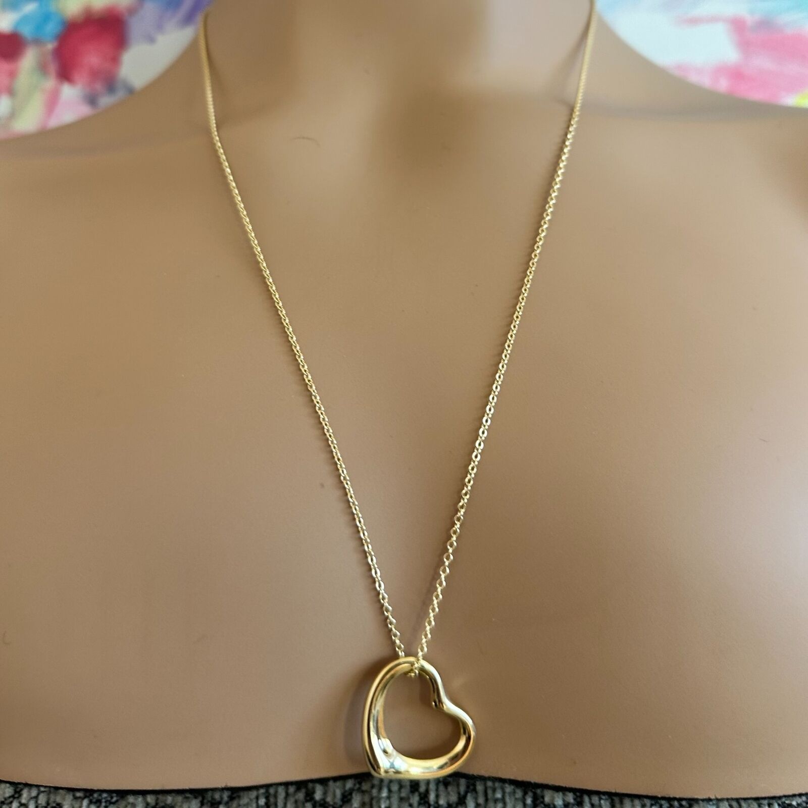 Tiffany & Co. Jewelry & Watches:Fine Jewelry:Necklaces & Pendants Tiffany & Co 18k Yellow Gold Peretti Medium Open Heart Pendant 24" Necklace