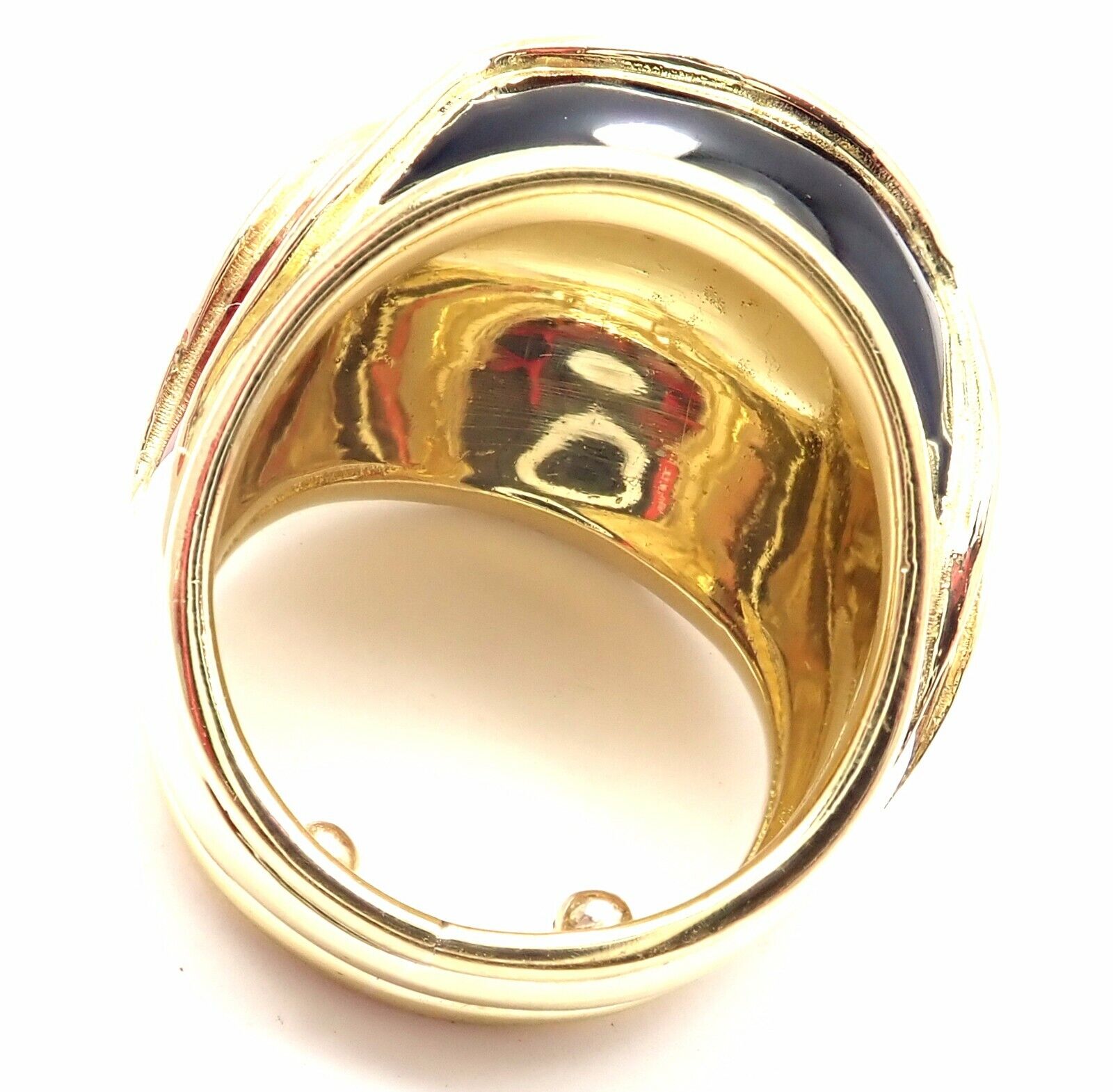 Tiffany & Co. Jewelry & Watches:Fine Jewelry:Rings Rare! Authentic Vintage Tiffany & Co 18k Yellow Gold Enamel Dome Ring