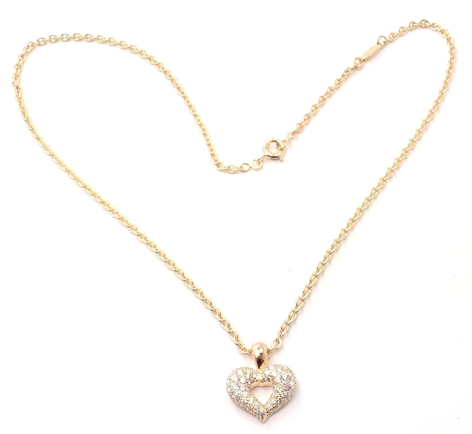 Van Cleef & Arpels Jewelry & Watches:Fine Jewelry:Brooches & Pins Authentic! Van Cleef & Arpels 18k Yellow Gold Diamond Heart Pendant Necklace