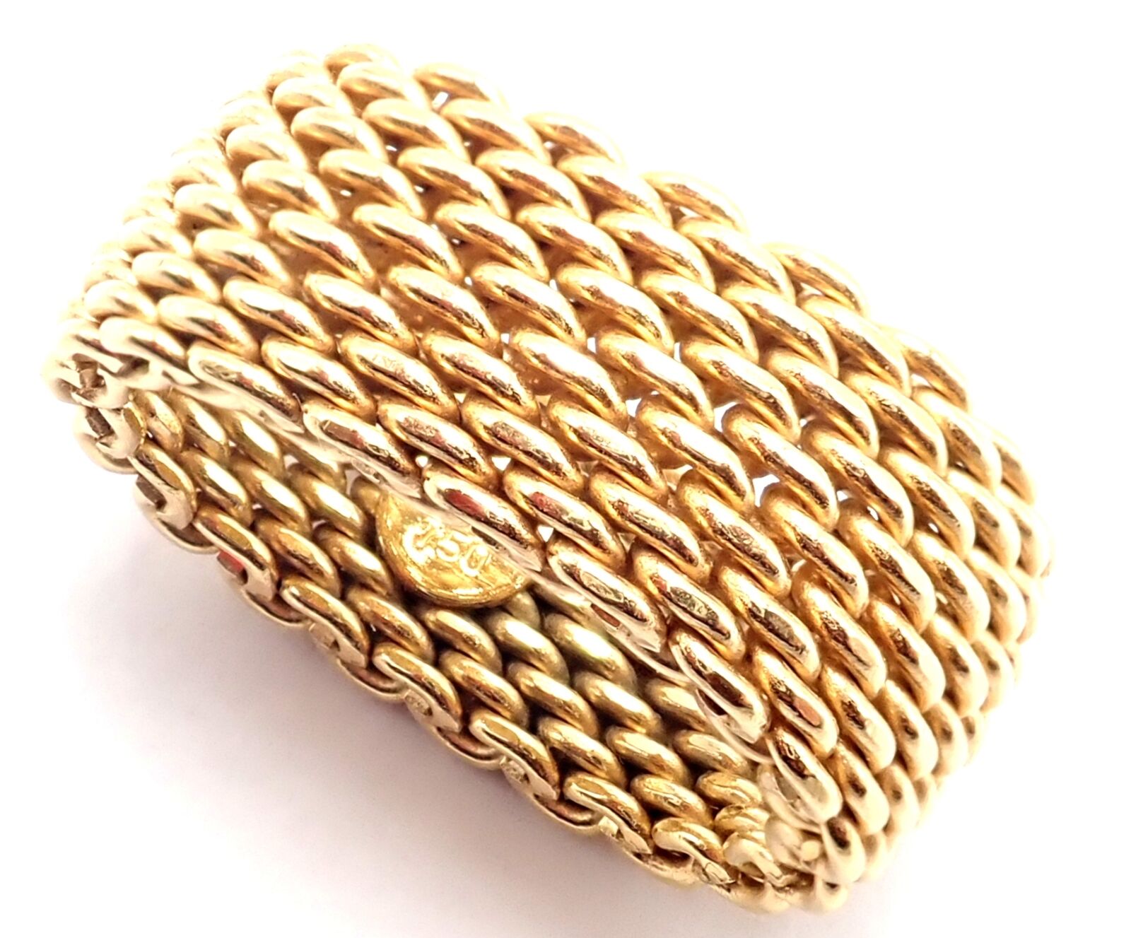 Sold at Auction: Tiffany & Co. Somerset 18k Gold Heart Mesh Ring