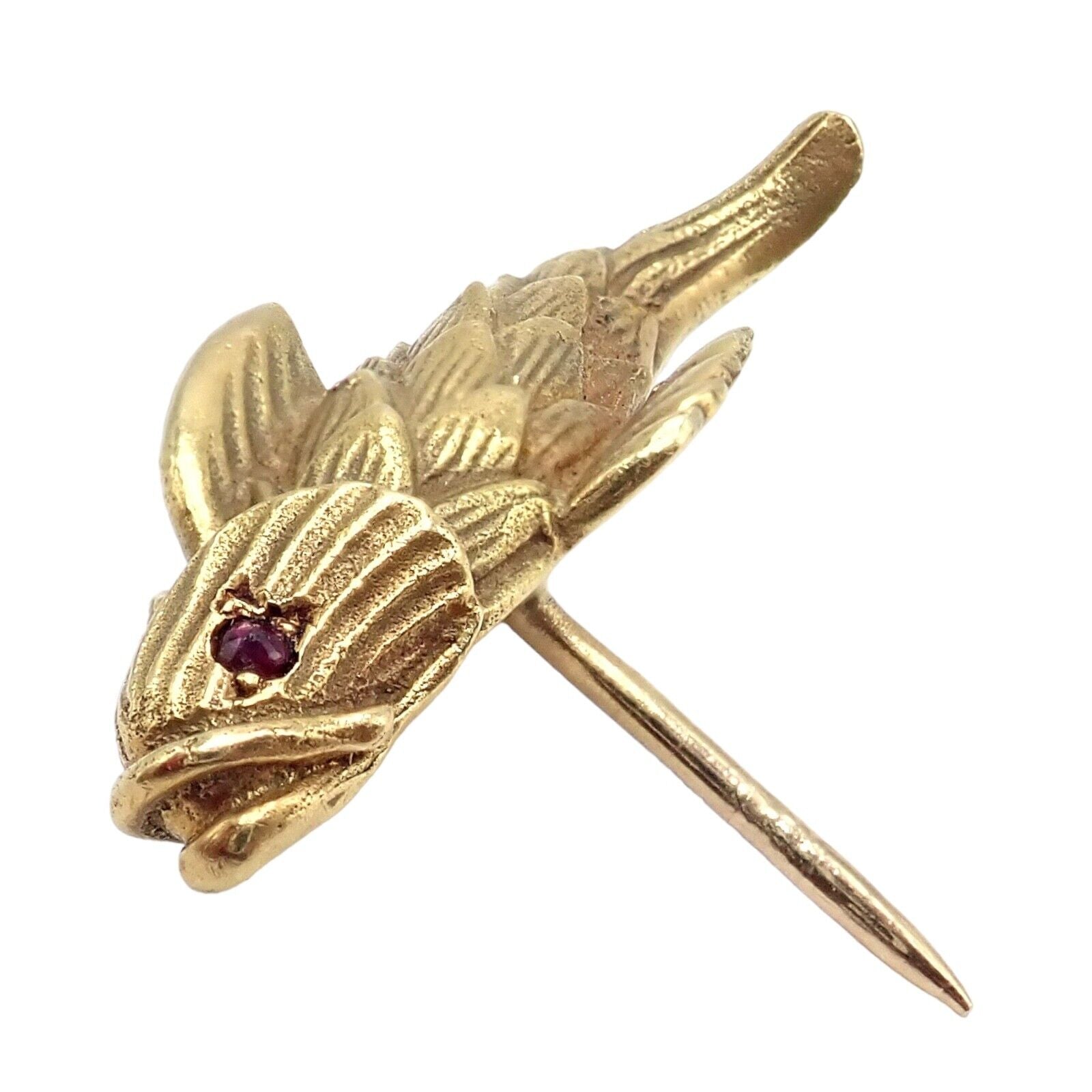 Tiffany & Co. Jewelry & Watches:Fine Jewelry:Brooches & Pins Vintage Tiffany & Co Schlumberger 18k Yellow Gold Fish Tie Tac Tack Lapel Pin