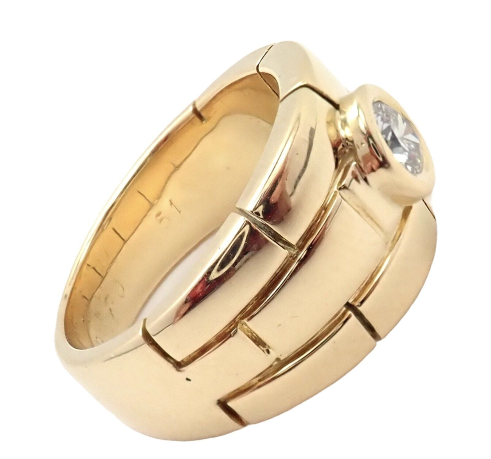 Cartier Jewelry & Watches:Fine Jewelry:Rings Authentic! Cartier 18k Yellow Gold Maillon Panthere Solitare 0.28ct Diamond Ring