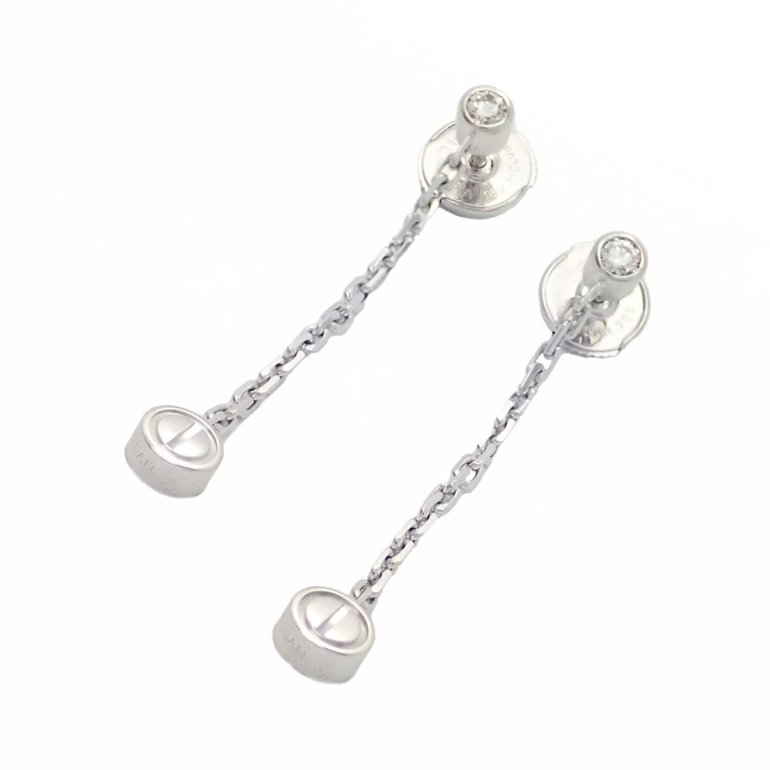 Cartier Jewelry & Watches:Fine Jewelry:Earrings Authentic! Cartier Love Screws Diamond Station 18k White Gold Chain Earrings