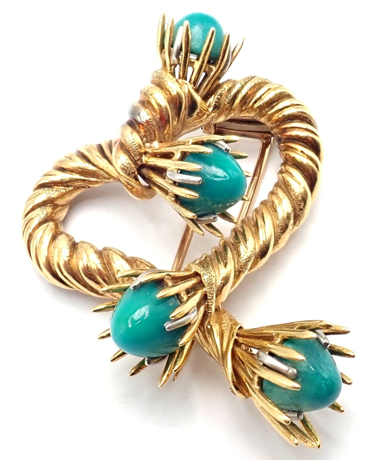 Jean Schlumberger for Tiffany & Co Jewelry & Watches:Fine Jewelry:Brooches & Pins Vintage! Tiffany & Co Schlumberger 18k Yellow Gold Turquoise Heart Pin Brooch