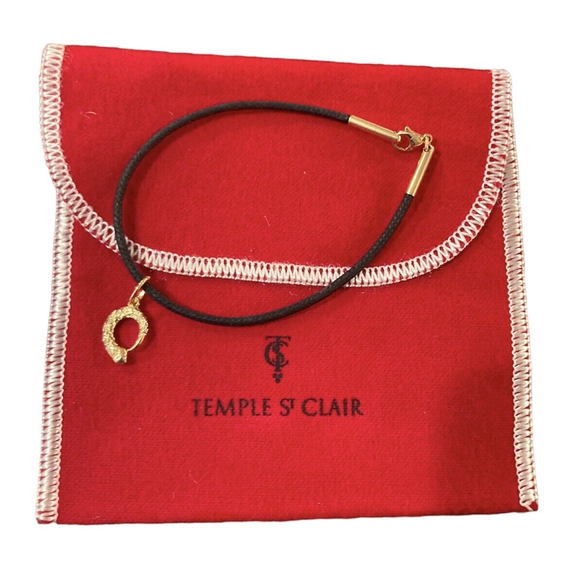 Temple St. Clair Jewelry & Watches:Fine Jewelry:Bracelets & Charms Temple St Clair 18k Snake Serpent Charm Cord Bracelet