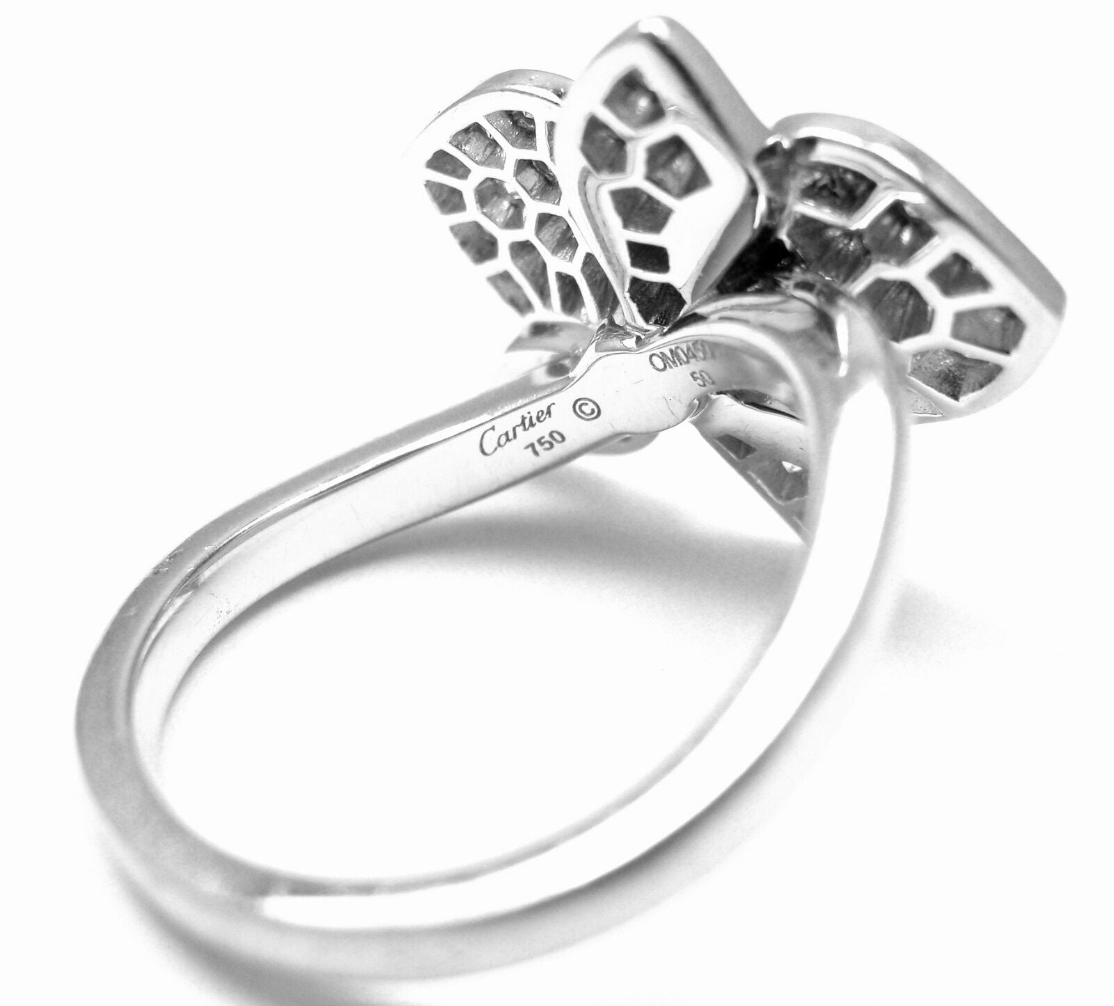 Cartier Jewelry & Watches:Fine Jewelry:Rings Authentic! Cartier Caresse D'orchidées Orchid Flower 18k White Gold Diamond Ring