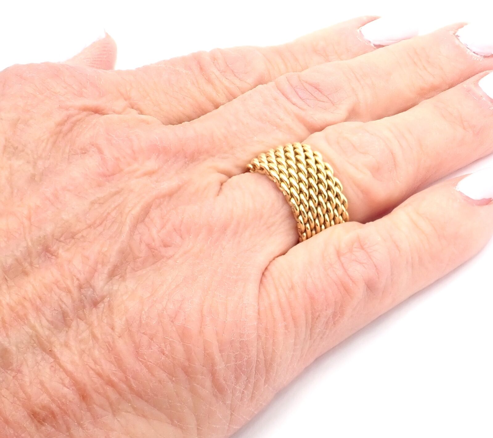 Tiffany & Co. Contemporary 18 Karat Yellow Gold Mesh Weave Somerset Band  Ring