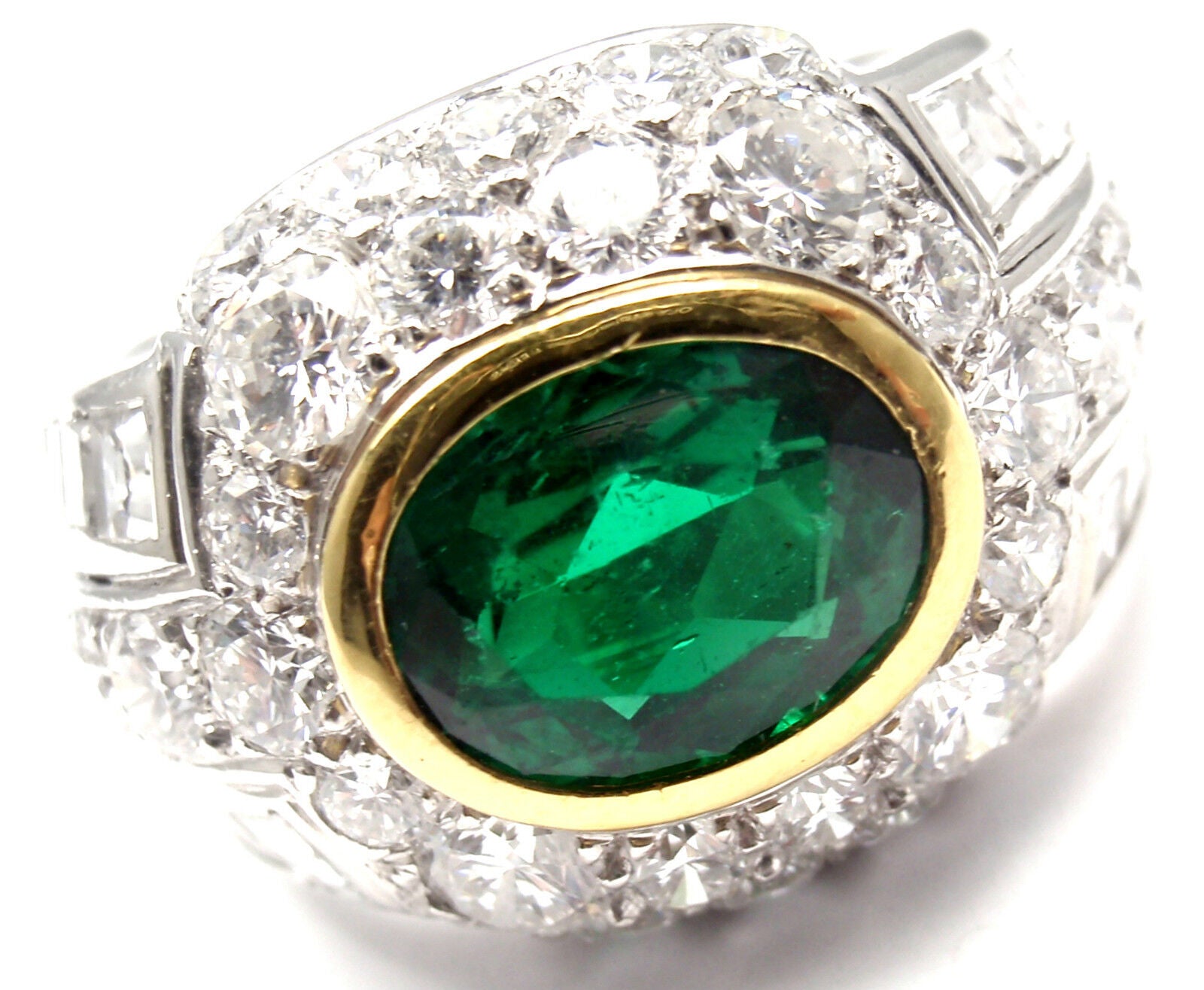 Patek Philippe Jewelry & Watches:Fine Jewelry:Rings Rare! Authentic Patek Philippe Platinum Diamond Emerald Ring Certificate
