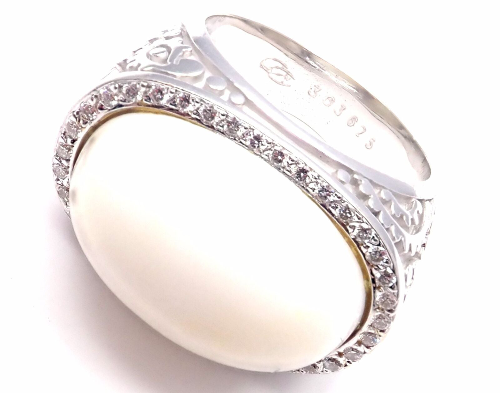 Carrera Y Carrera Jewelry & Watches:Fine Jewelry:Rings Authentic! Carrera Y Carrera Aqua 18k White Gold Diamond White Agate Ring