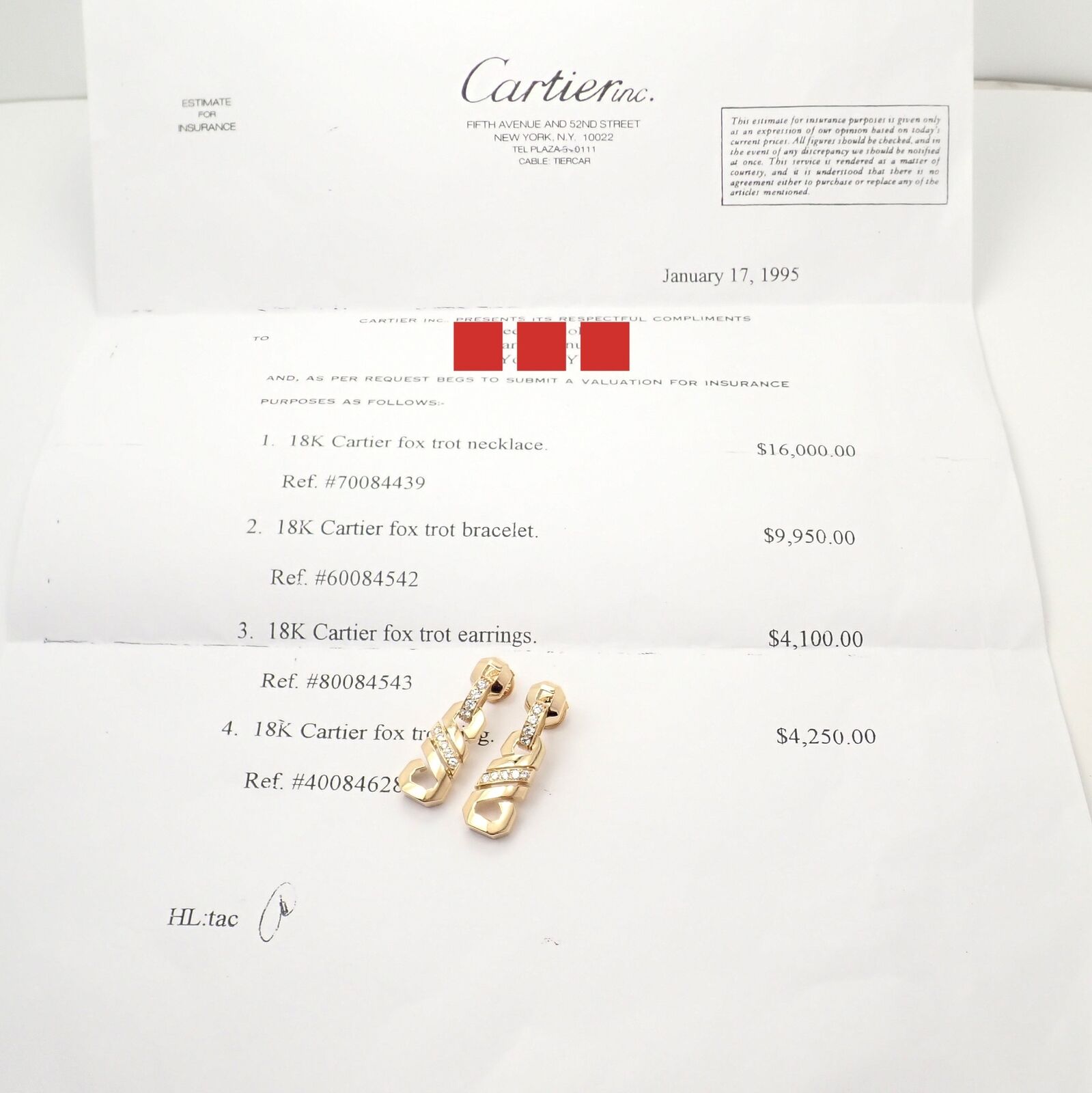 Cartier Jewelry & Watches:Fine Jewelry:Earrings Authentic! Cartier Vintage Fox Trot 18k Yellow Gold Diamond Earrings 1980's