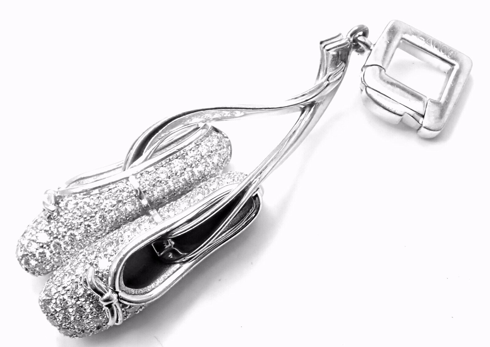 Louis Vuitton Jewelry & Watches:Fine Jewelry:Necklaces & Pendants Rare! Authentic Louis Vuitton 18k White Gold Diamond Ballet Shoes Charm Pendant